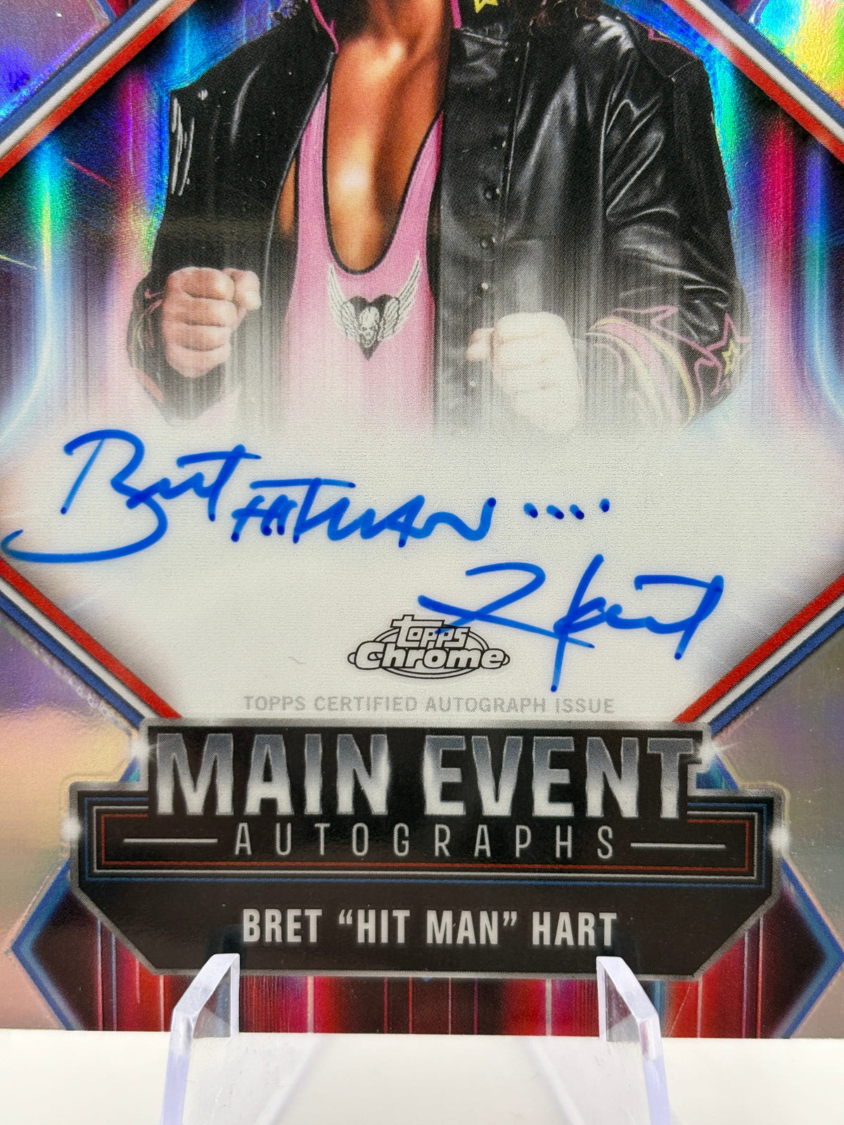 2026 Topps Chrome WWE Bret "Hit Man” Hart Main Event Autographs Auto #MEA-BH FRENLY BRICKS - Open 7 Days image 3