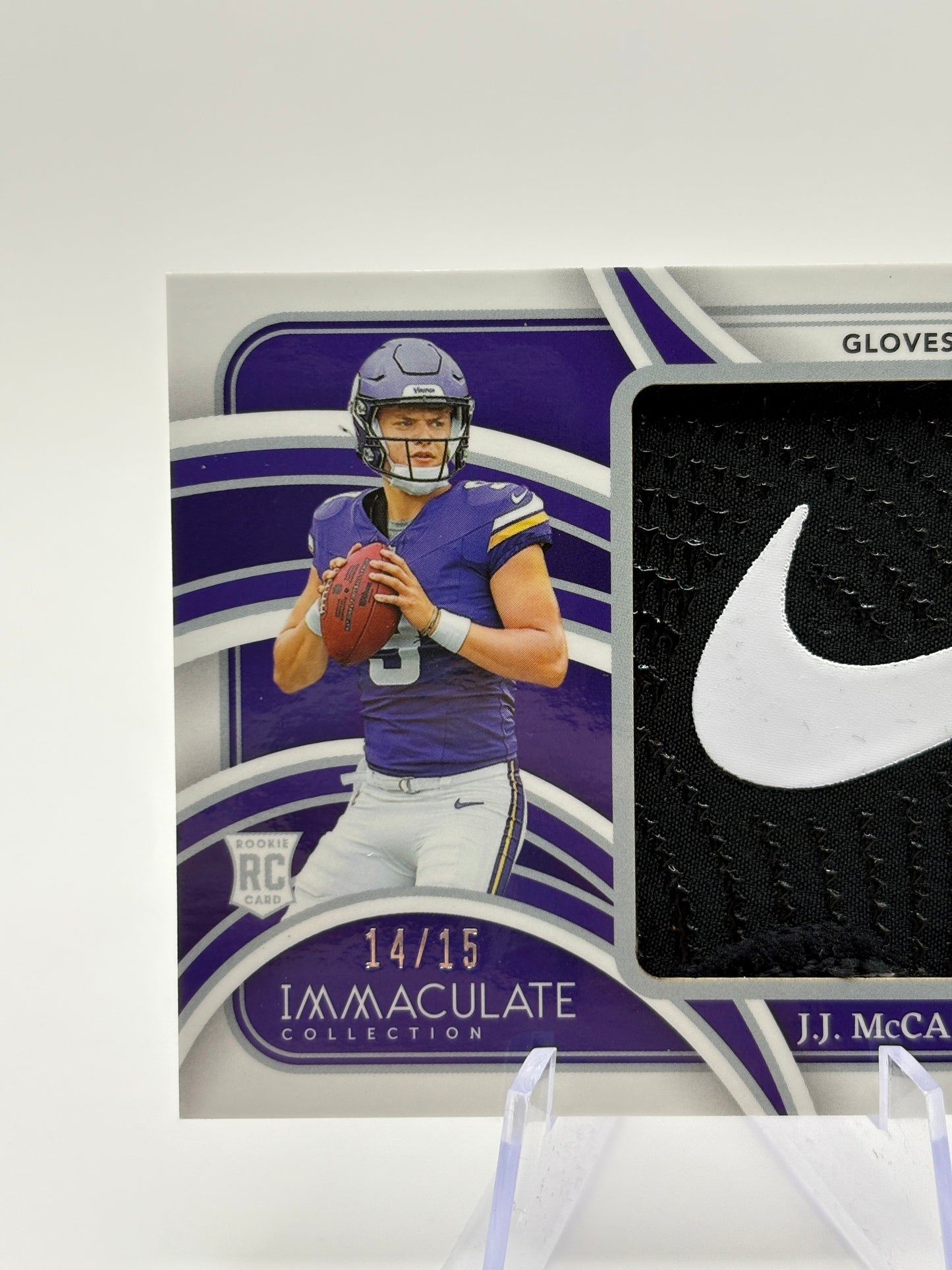 J.J. McCarthy 2024 Panini Immaculate #RJL-JMY Rookie Gloves Brand Logos /15 RC FRENLY BRICKS - Open 7 Days