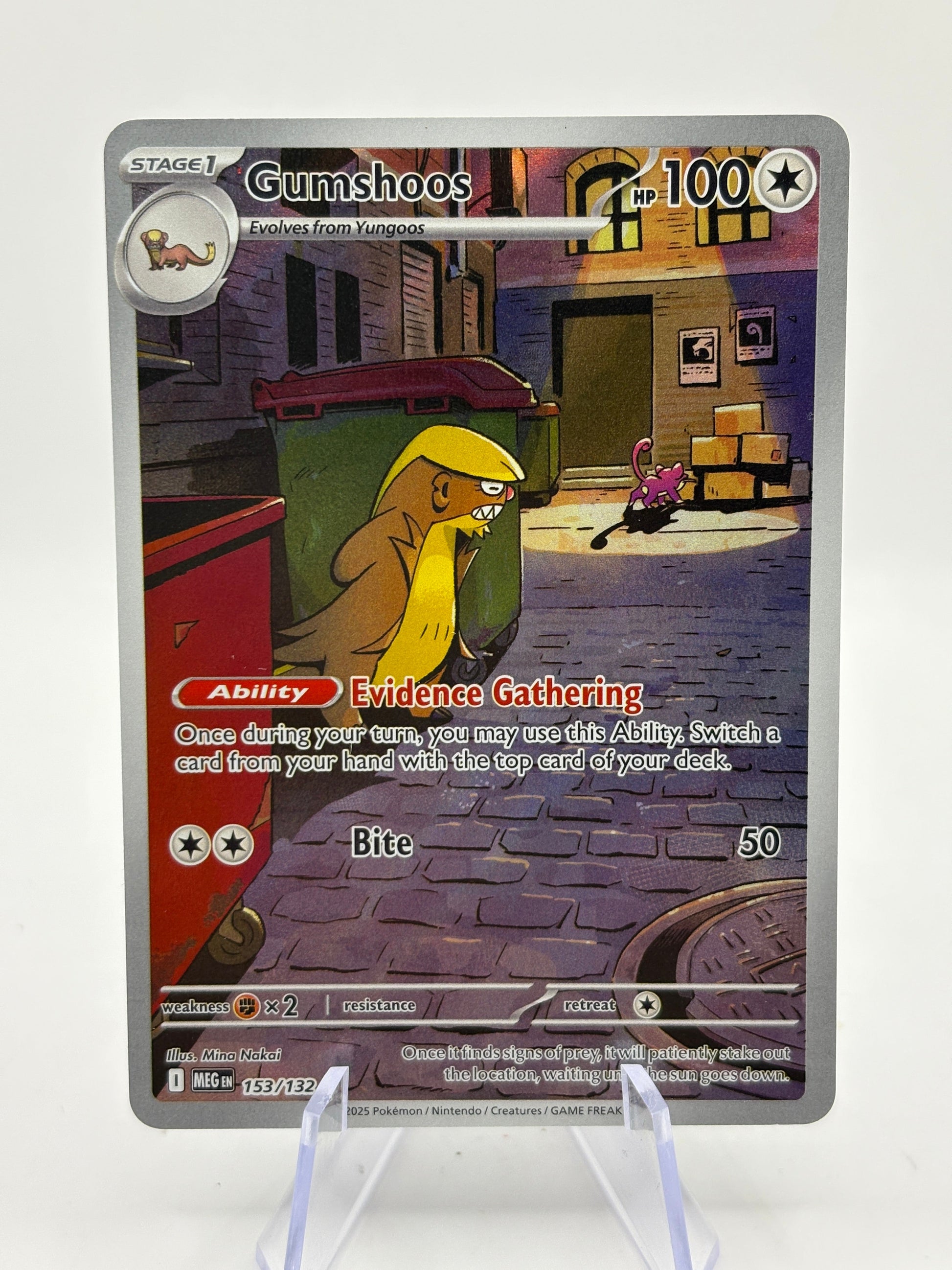 Pokemon TCG Mega Evolutions- Gumshoos 153/132 Illustration Rare NM FRENLY BRICKS - Open 7 Days