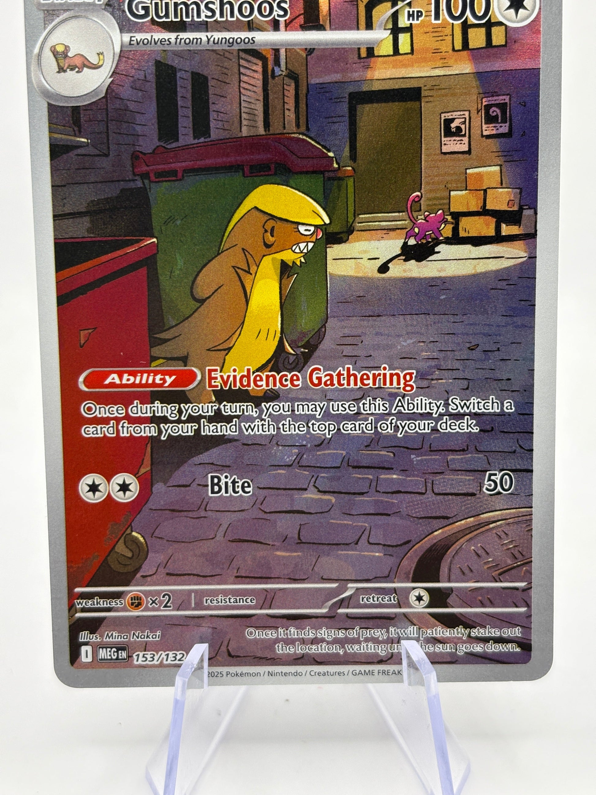 Pokemon TCG Mega Evolutions- Gumshoos 153/132 Illustration Rare NM FRENLY BRICKS - Open 7 Days