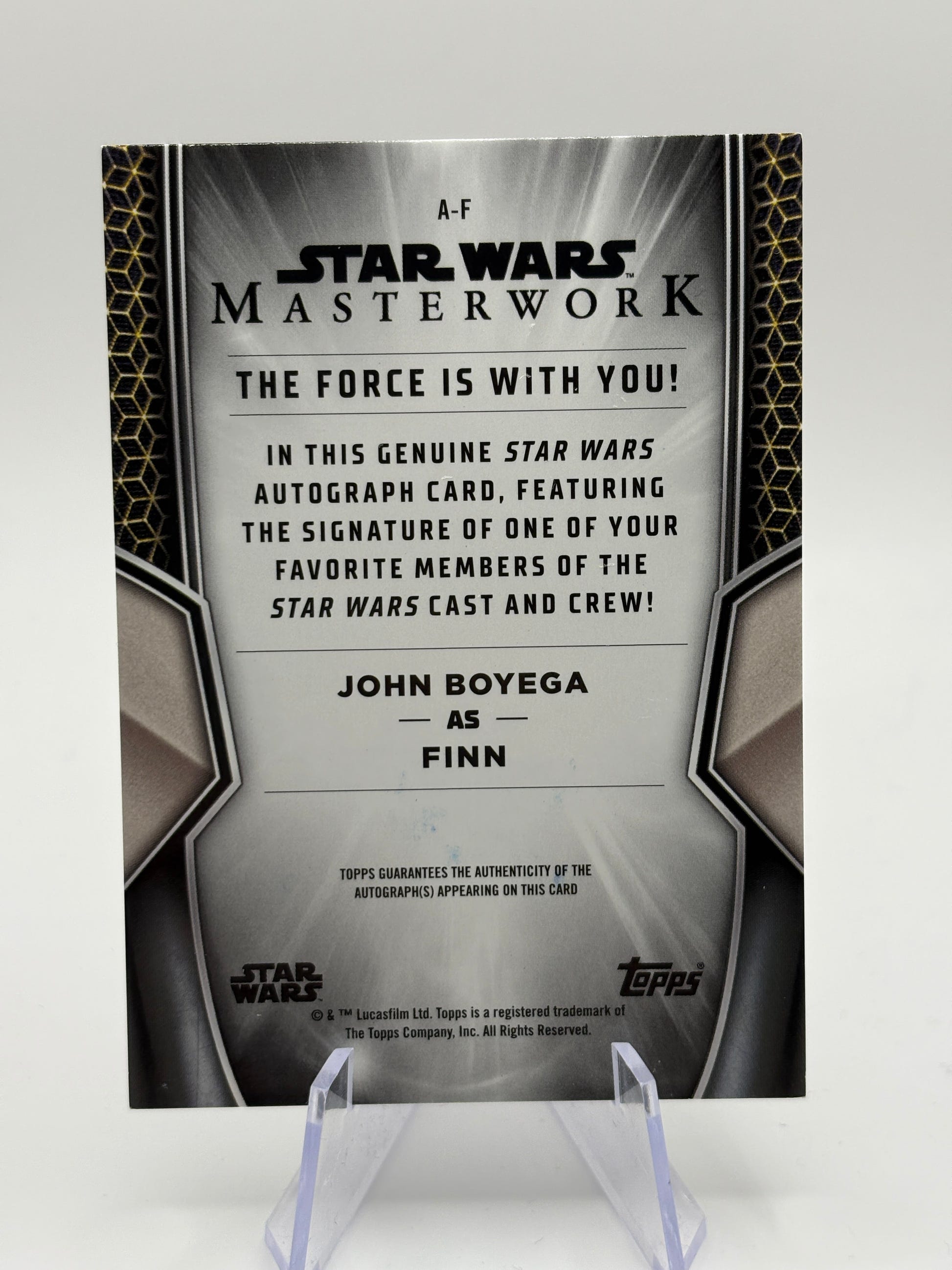 Finn Silver Metal Border Auto /25 2025 Topps Star Wars Masterwork John Boyega FRENLY BRICKS - Open 7 Days image 3