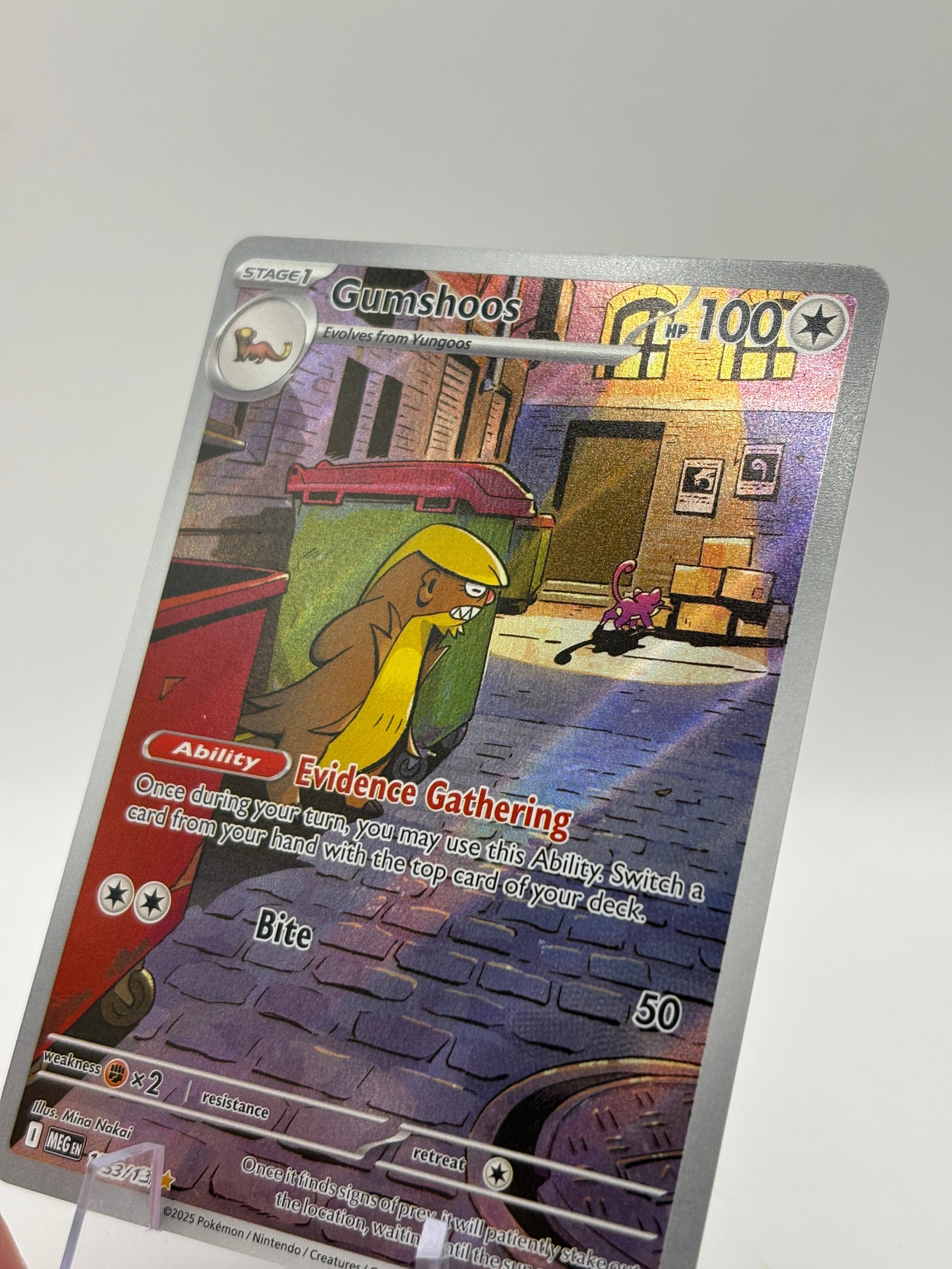 Pokemon TCG Mega Evolutions- Gumshoos 153/132 Illustration Rare NM FRENLY BRICKS - Open 7 Days