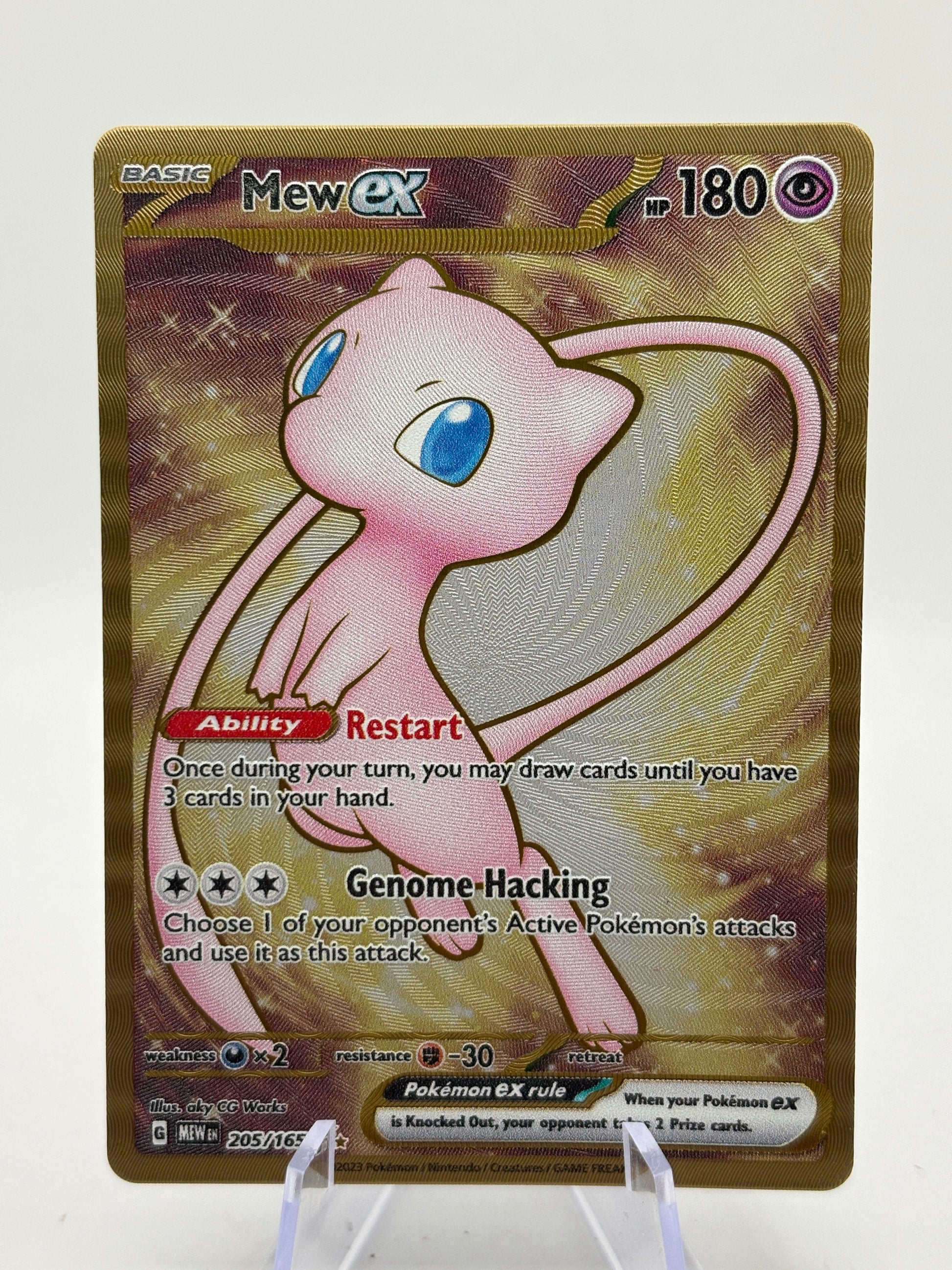 Pokemon TCG Mew 151 - Mew EX 205/165 Metal Card LP Promo FRENLY BRICKS - Open 7 Days