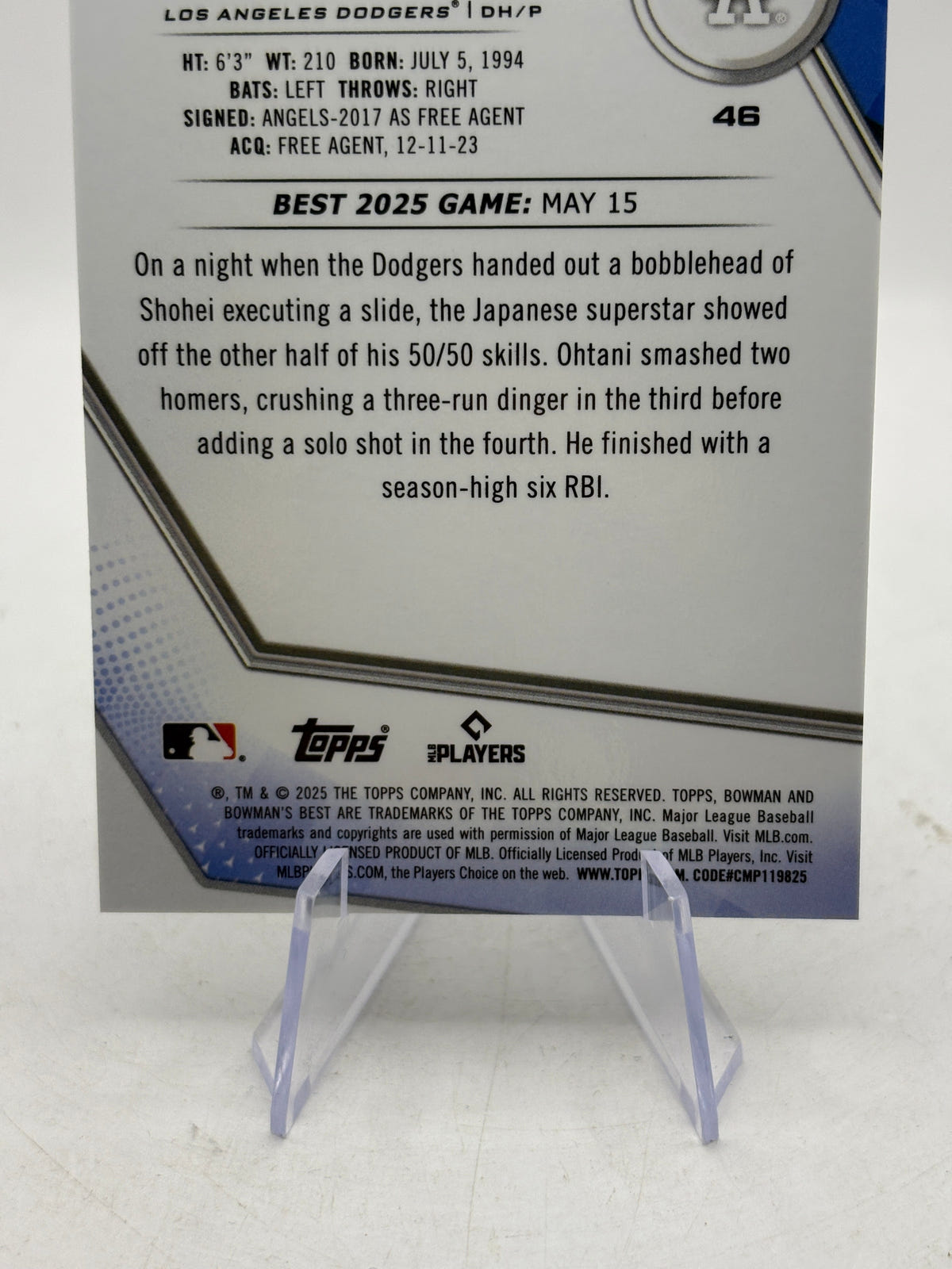 2025 Bowman's Best #46 Shohei Ohtani Wave Refractor FRENLY BRICKS - Open 7 Days image 4