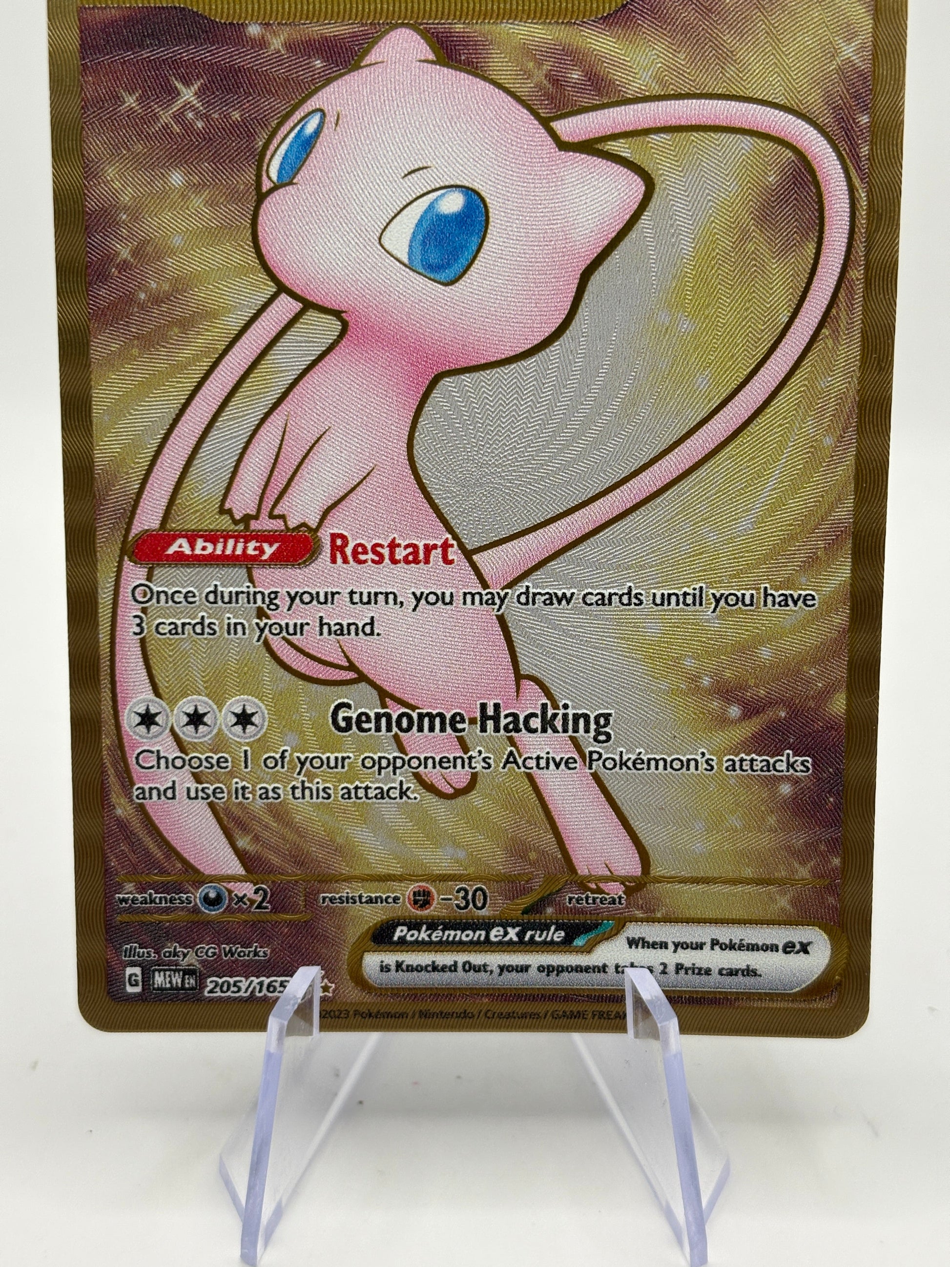 Pokemon TCG Mew 151 - Mew EX 205/165 Metal Card LP Promo FRENLY BRICKS - Open 7 Days