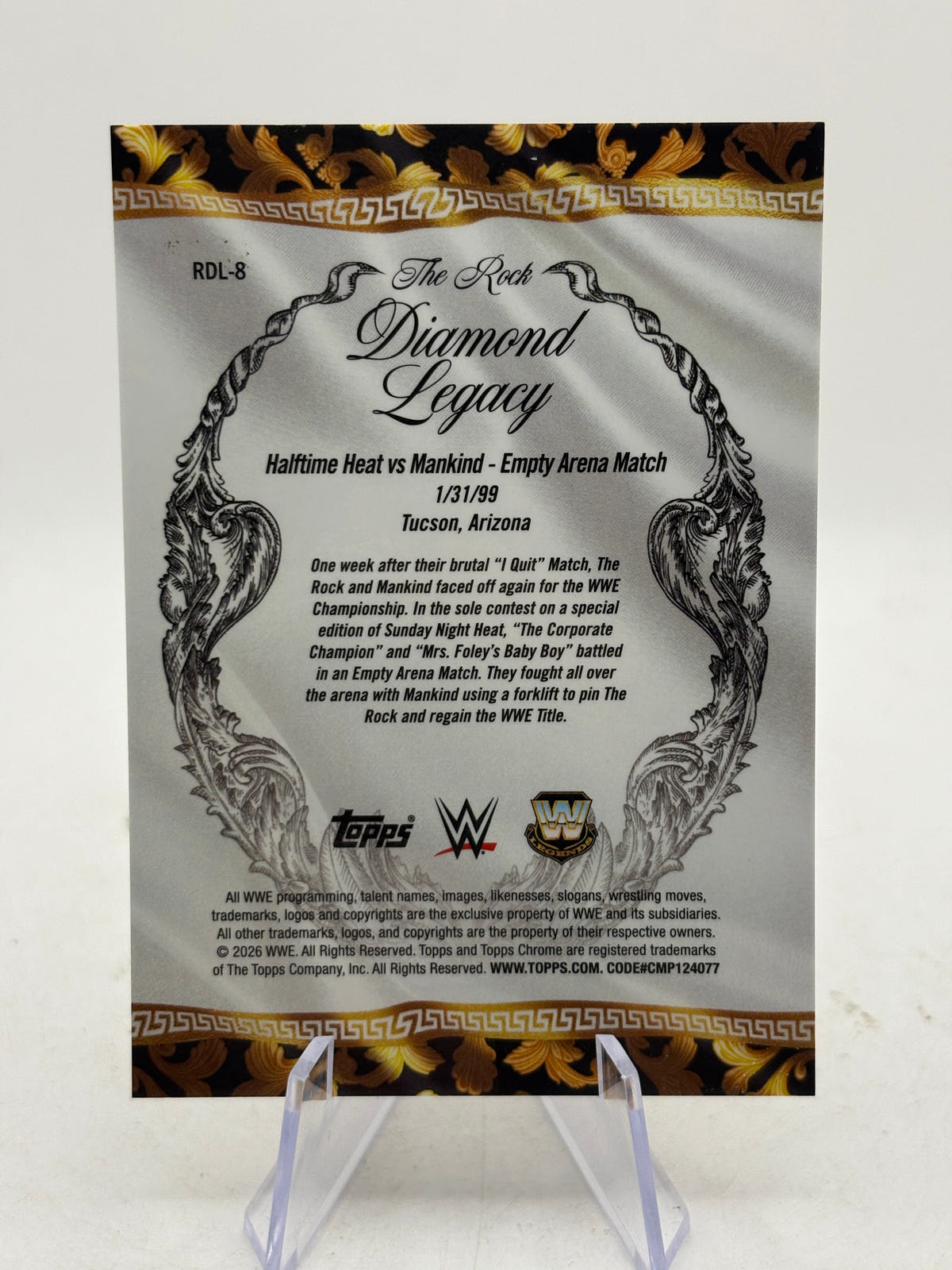 The Rock 2026 Topps Chrome WWE Diamond Legacy Gold Refractor /50 RDL-8 FRENLY BRICKS - Open 7 Days image 2