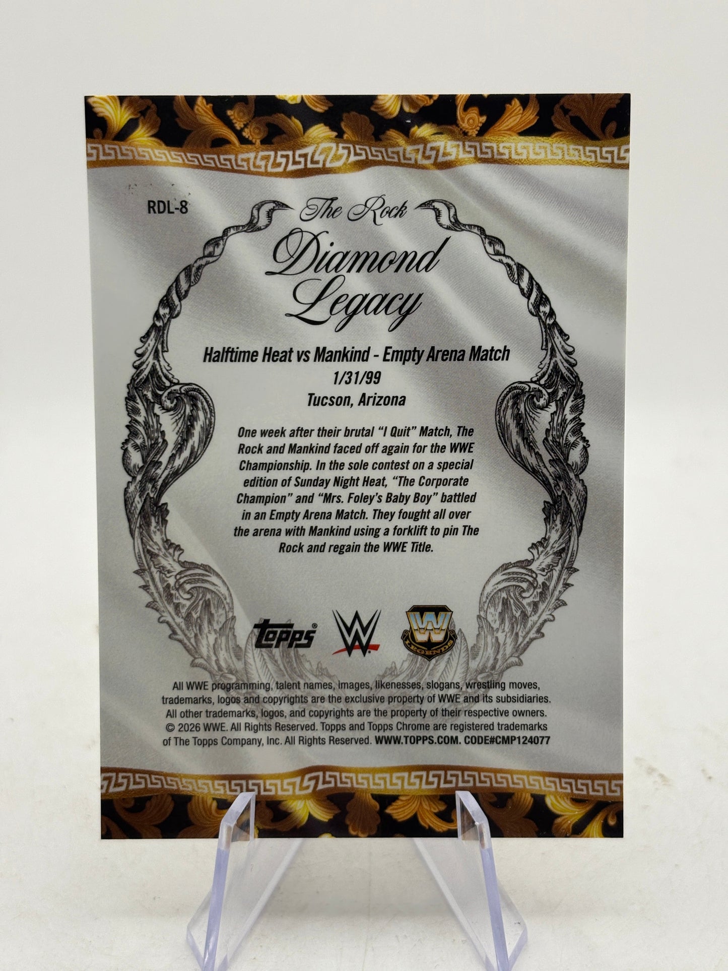 The Rock 2026 Topps Chrome WWE Diamond Legacy Gold Refractor /50 RDL-8 FRENLY BRICKS - Open 7 Days