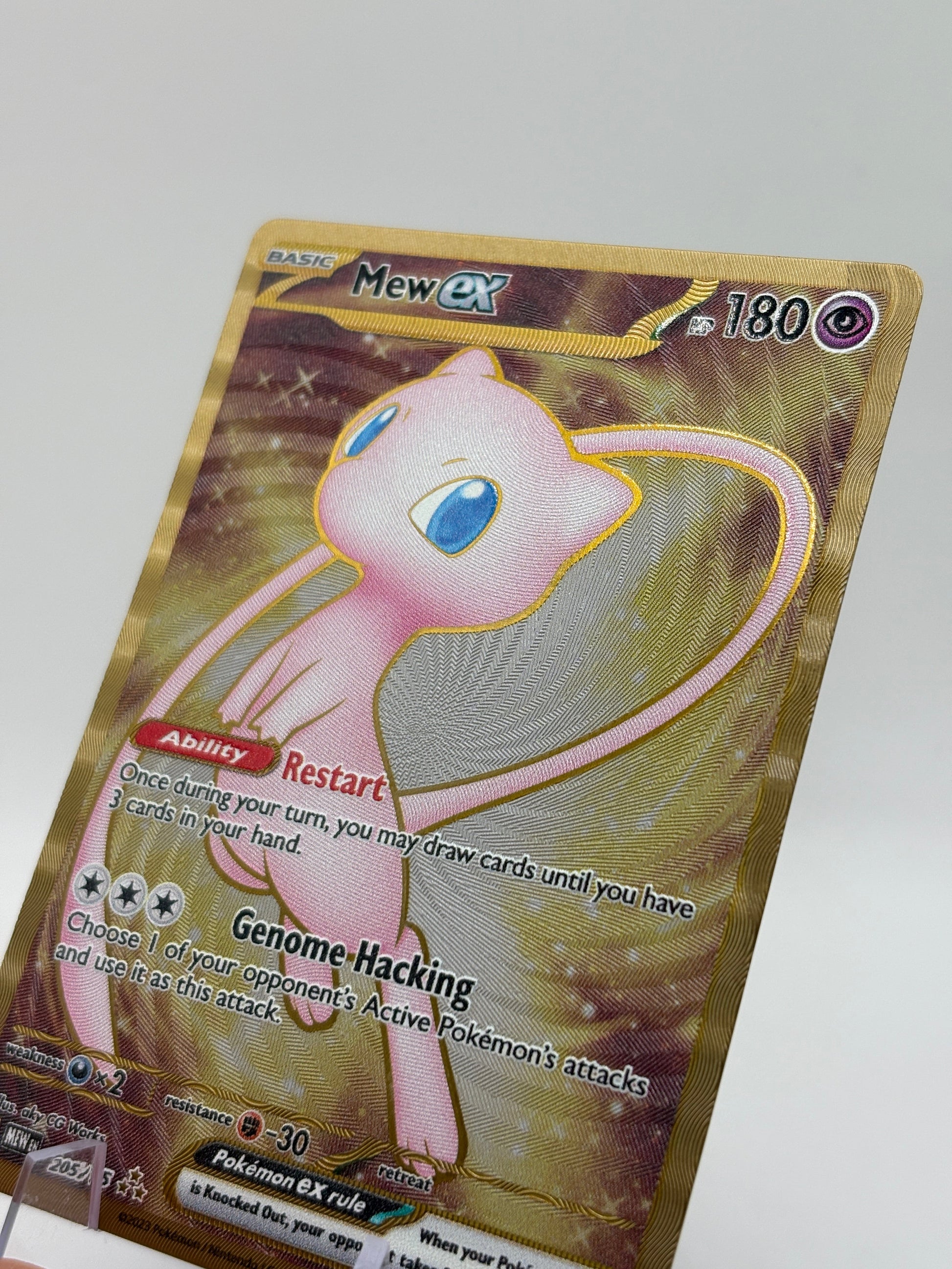 Pokemon TCG Mew 151 - Mew EX 205/165 Metal Card LP Promo FRENLY BRICKS - Open 7 Days