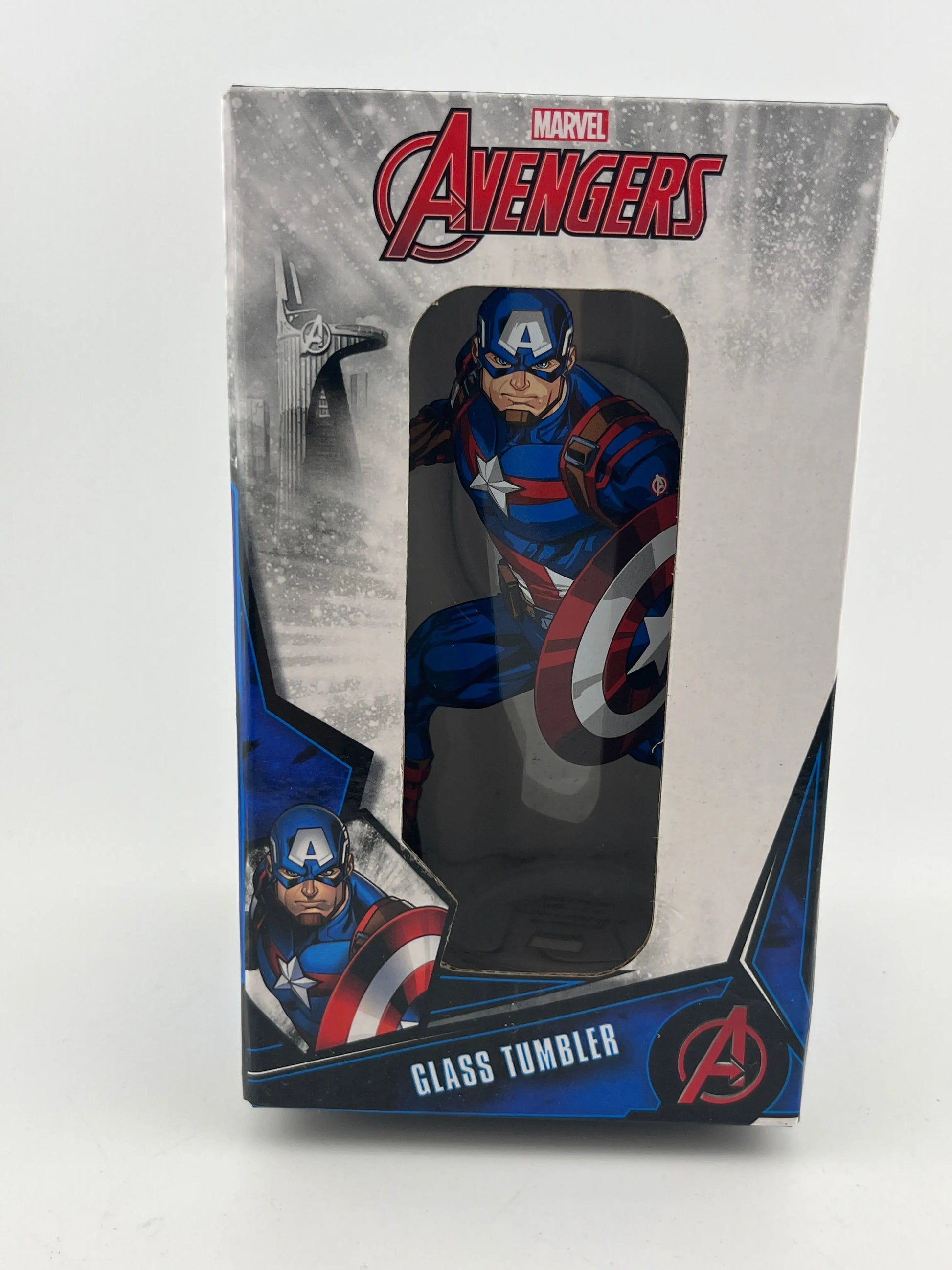 Four Glass Tumbler Lot Marvel Captain America DC BATMAN In Box +combinedshipping FRENLY BRICKS - Open 7 Days