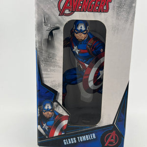 Four Glass Tumbler Lot Marvel Captain America DC BATMAN In Box +combinedshipping FRENLY BRICKS - Open 7 Days