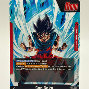 Dragon Ball Super Fusion World - Son Goku FB04-001 Leader Alt Art FRENLY BRICKS - Open 7 Days