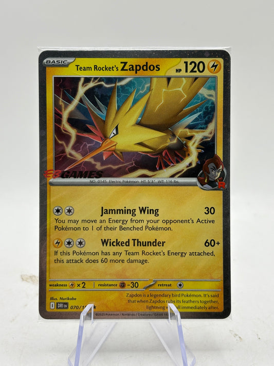 Team Rocket's Zapdos (EB Games Exclusive) Sealed - 070/182 Holo Pokemon NM FRENLY BRICKS - Open 7 Days
