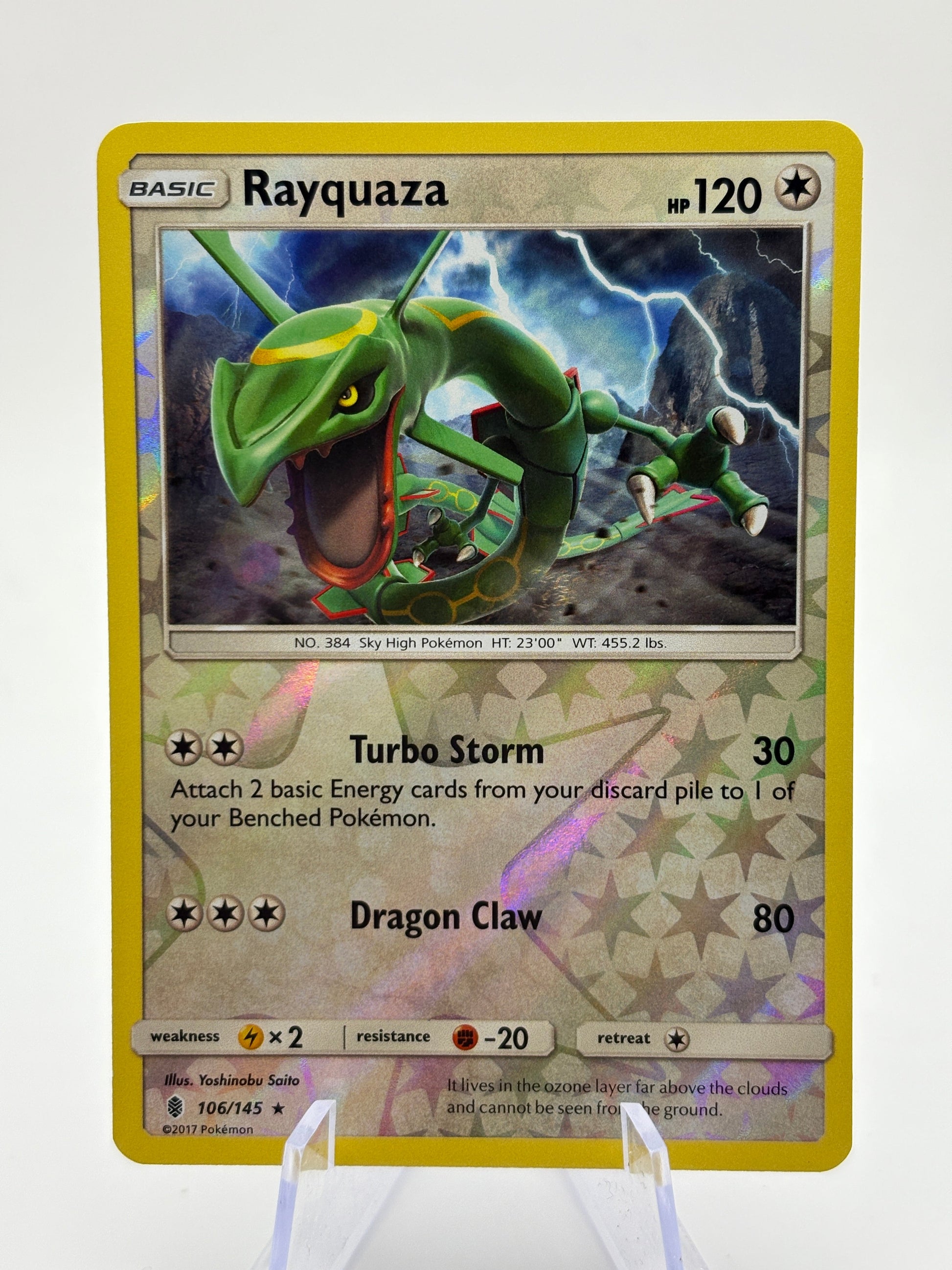 Pokemon TCG Sun Moon Guardians Rising - Rayquaza 106/145 Rare Reverse Holo MP FRENLY BRICKS - Open 7 Days