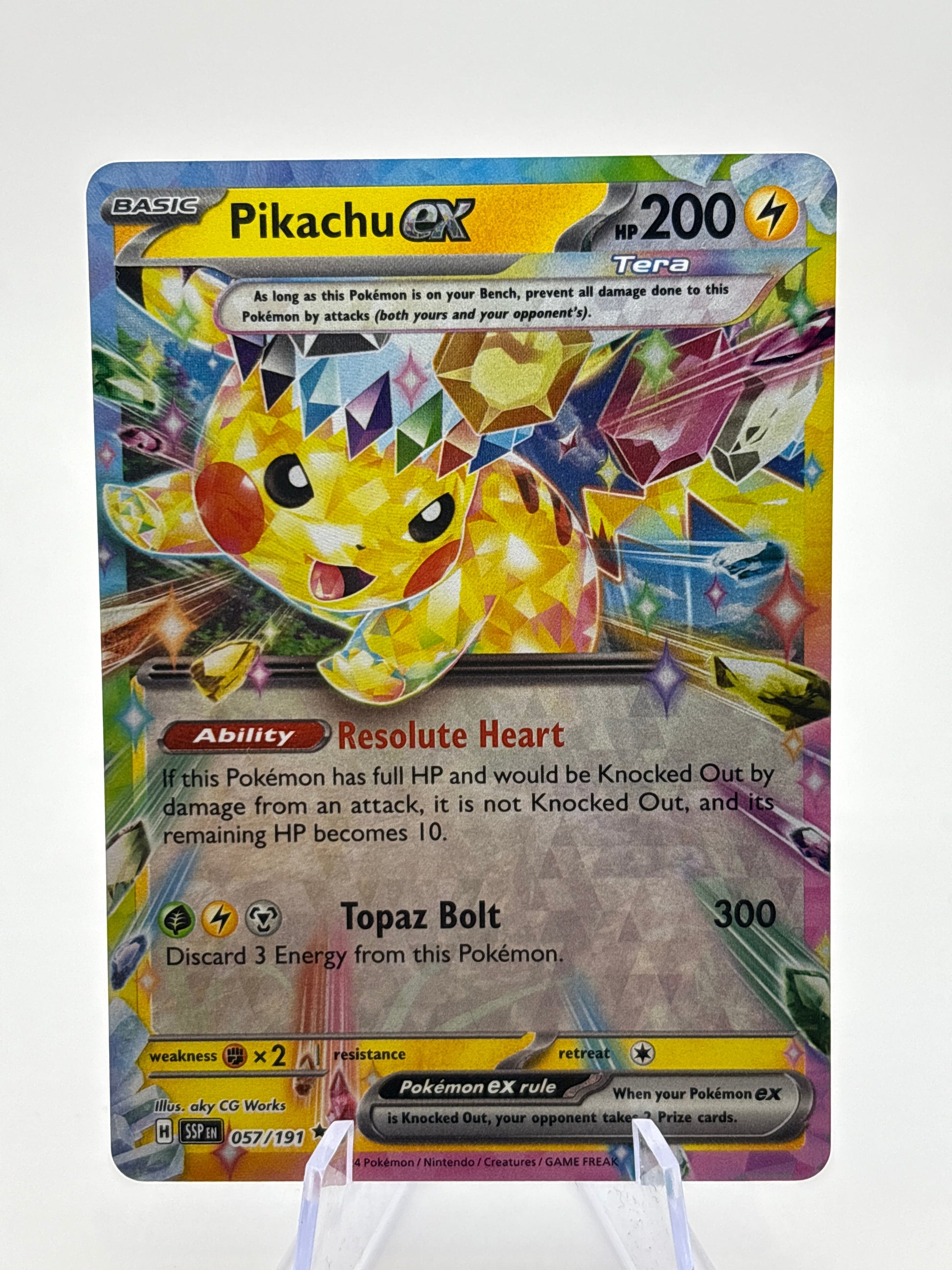 Pokemon TCG Surging Sparks - Pikachu EX 057/191 NM FRENLY BRICKS - Open 7 Days