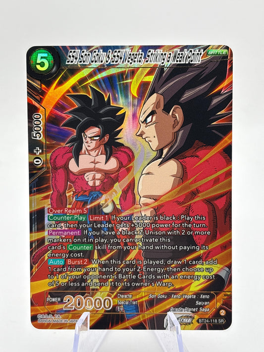 Dragon Ball Super Masters - SS4 Son Goku & SS4 Vegeta, Striking a Weak Point BT24-118 FRENLY BRICKS - Open 7 Days