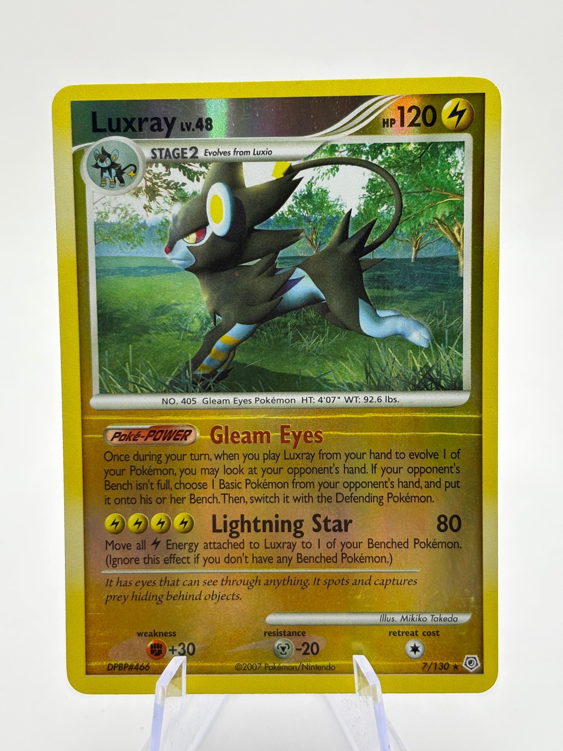 Pokemon TCG Diamond Pearl - Luxray 7/130 Rare Reverse Holo Error? FRENLY BRICKS - Open 7 Days