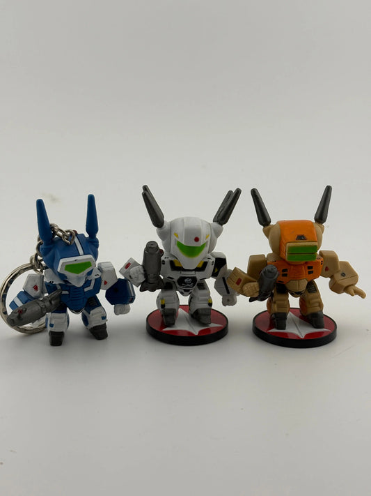 Banpresto Macross Super Deformed Valkaries Loose Figure Lot + keychain FRENLY BRICKS - Open 7 Days