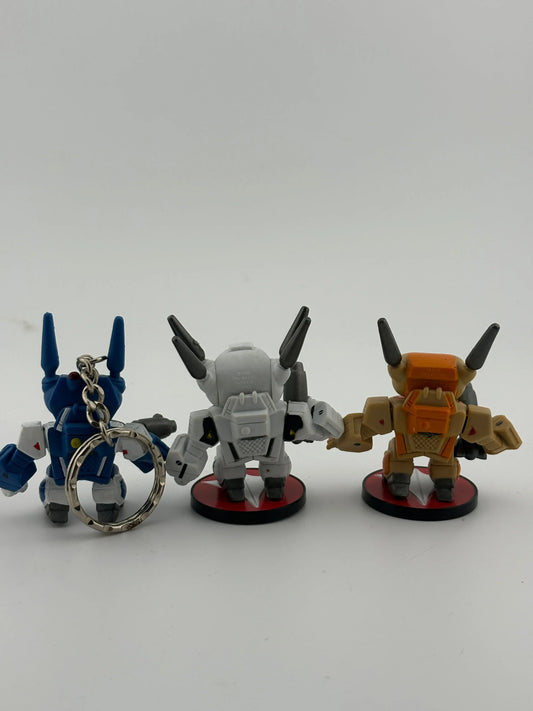 Banpresto Macross Super Deformed Valkaries Loose Figure Lot + keychain FRENLY BRICKS - Open 7 Days