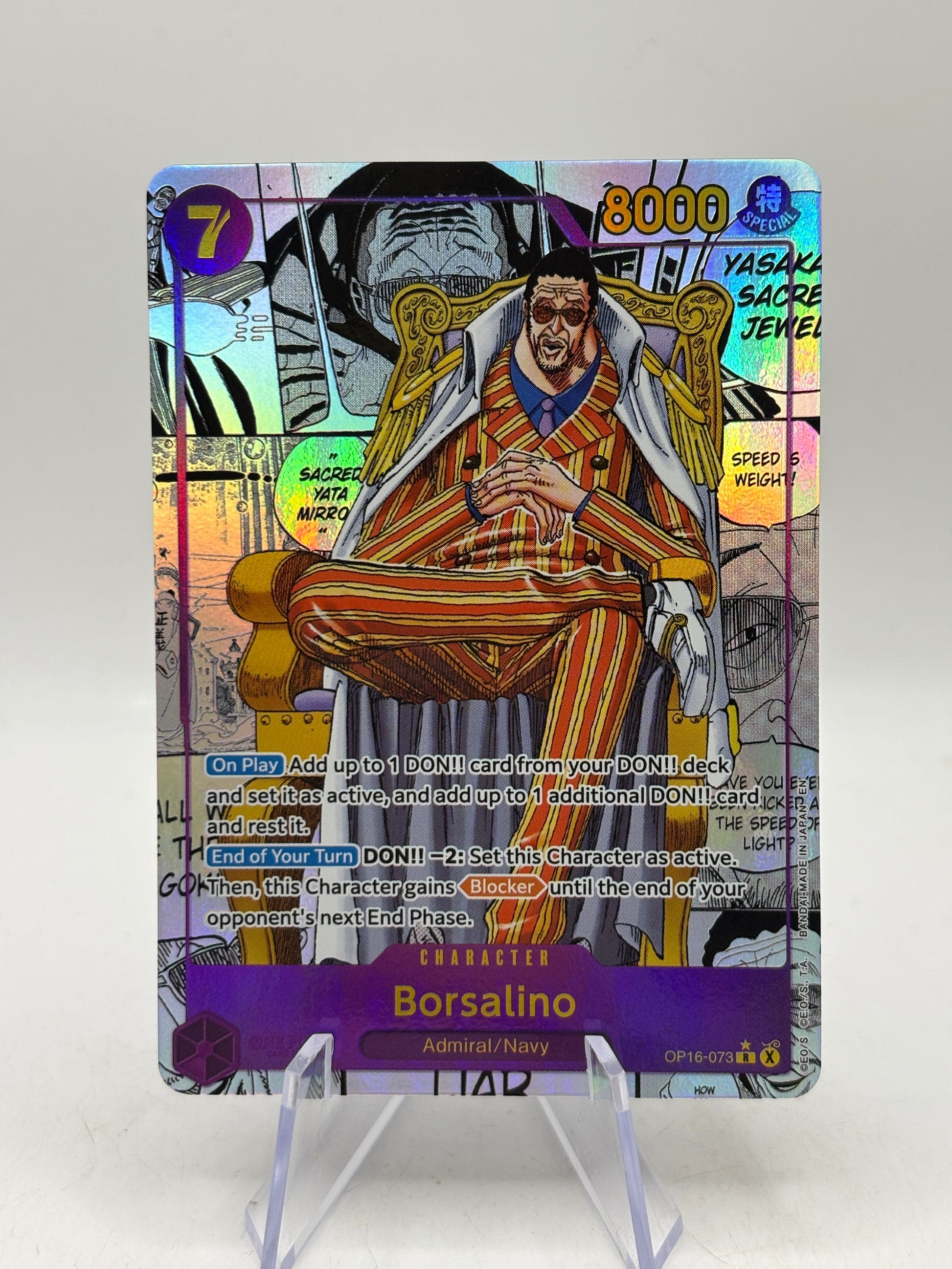 2026 One Piece The Time of Battle Borsalino Manga Art SSP #OP16-073 image 1