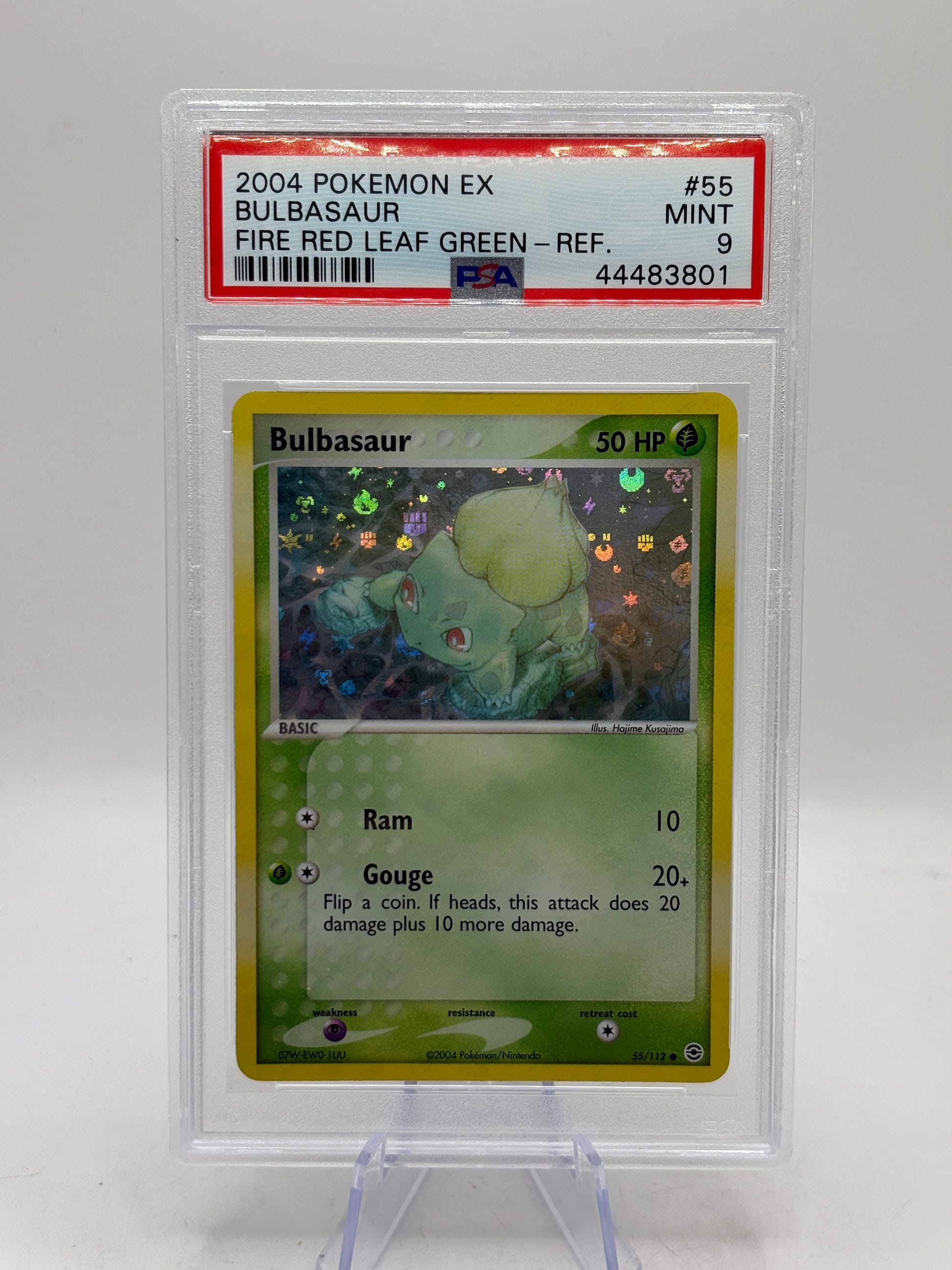 2004 Bulbasaur 55/112 Reverse Holo Fire Red Leaf Green PSA 9 Ming image 1