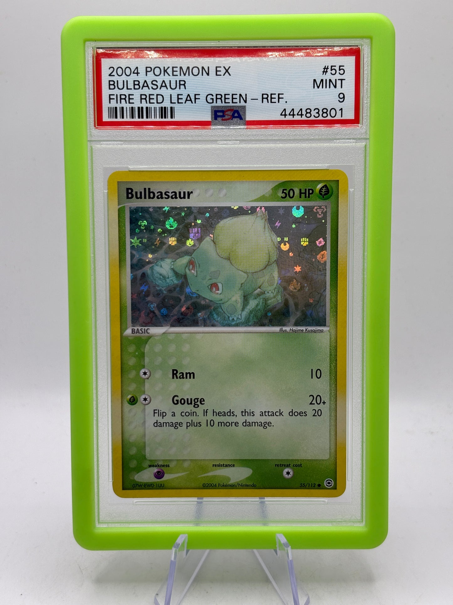 2004 Bulbasaur 55/112 Reverse Holo Fire Red Leaf Green PSA 9 Ming