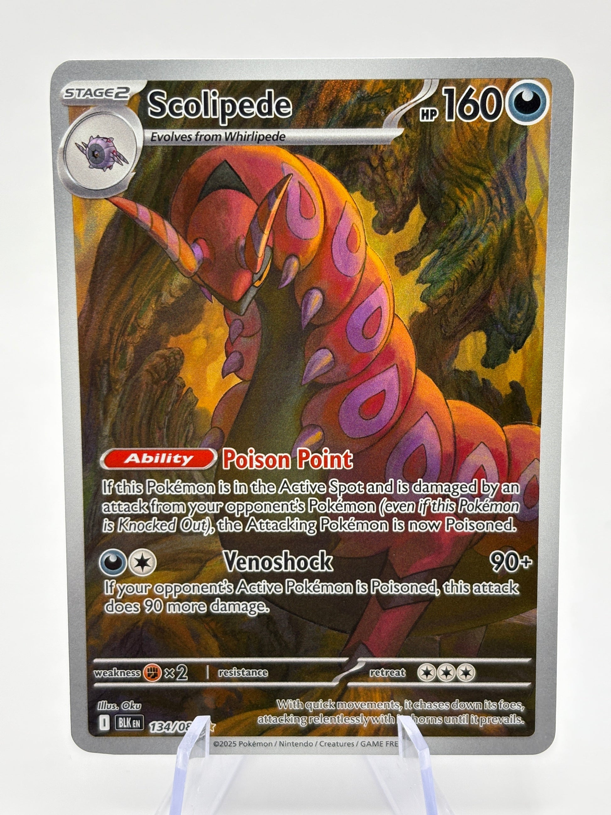 Pokemon TCG Black Bolt - Scolipede 134/086 Illustration Rare NM FRENLY BRICKS - Open 7 Days