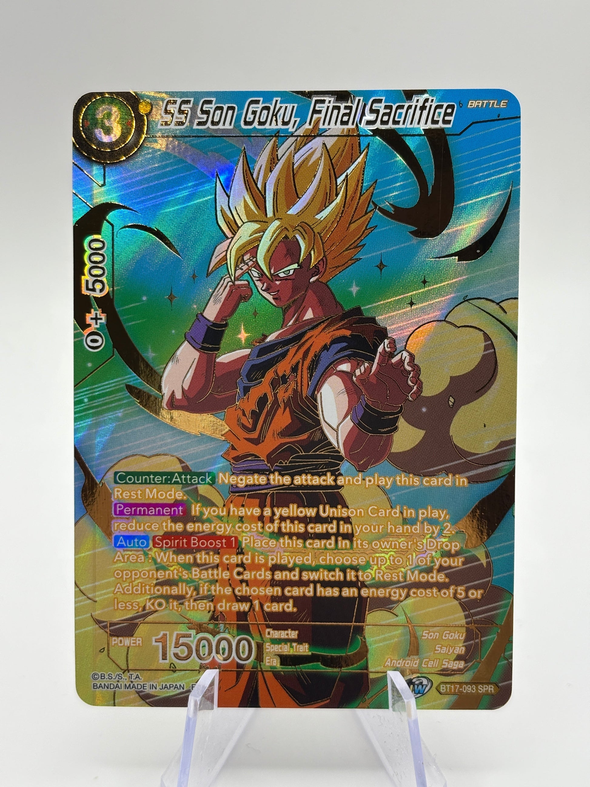 Dragon Ball Super Masters - SS Son Goku, Final Sacrifice BT17-093 SPR FRENLY BRICKS - Open 7 Days