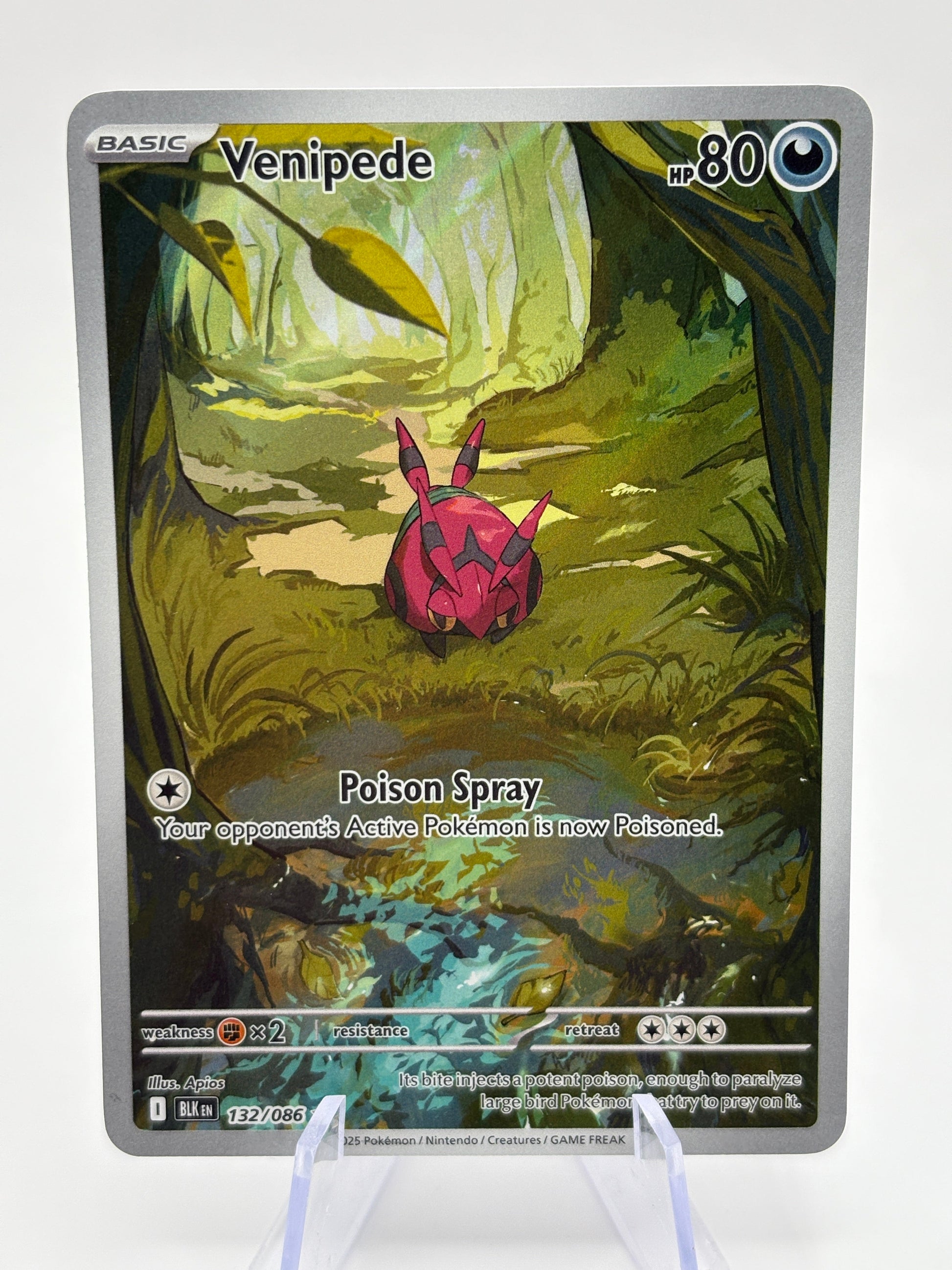 Pokemon TCG Black Bolt - Venipede 132/086 Illustration Rare NM FRENLY BRICKS - Open 7 Days