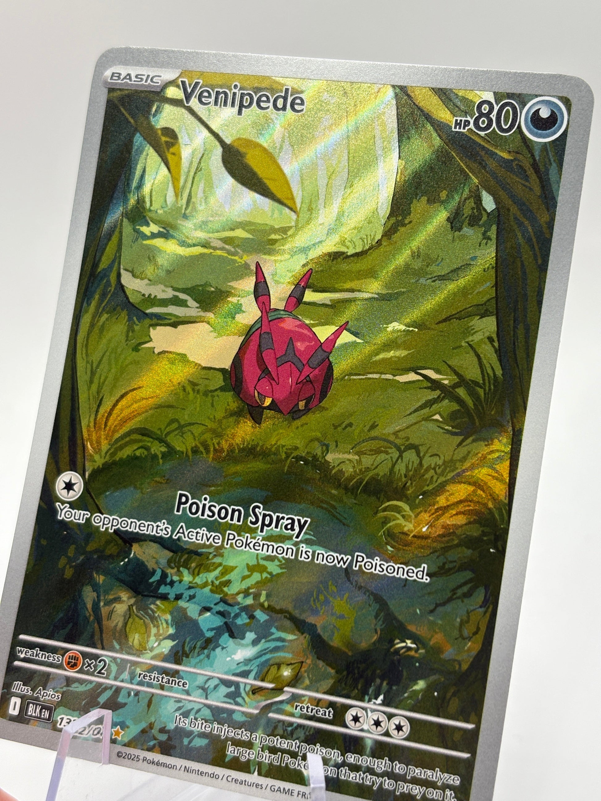 Pokemon TCG Black Bolt - Venipede 132/086 Illustration Rare NM FRENLY BRICKS - Open 7 Days