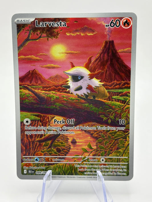 Pokemon TCG Black Bolt - Larvesta 099/086 Illustration Rare NM FRENLY BRICKS - Open 7 Days