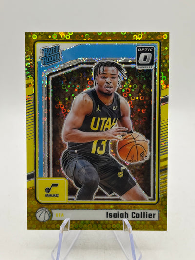 2024-25 Panini Donruss Basketball #295 Isaiah Collier 05/10 Gold Fast Break Rated Rookie