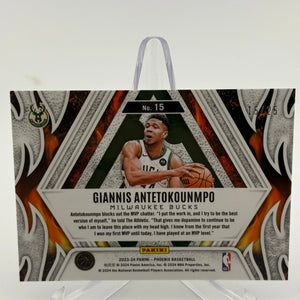2023-24 Panini Phoenix Giannis Antetokounmpo Fire Forged Insert Blue /25 Bucks FRENLY BRICKS - Open 7 Days