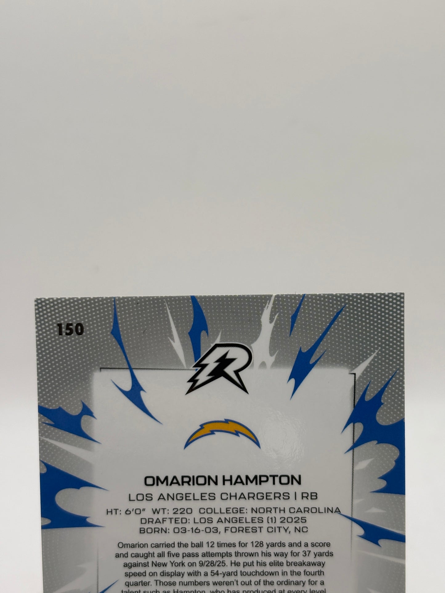 Topps 2025 Omarion Hampton Los Angeles Chargers #150 RC  /25 Ray Wave