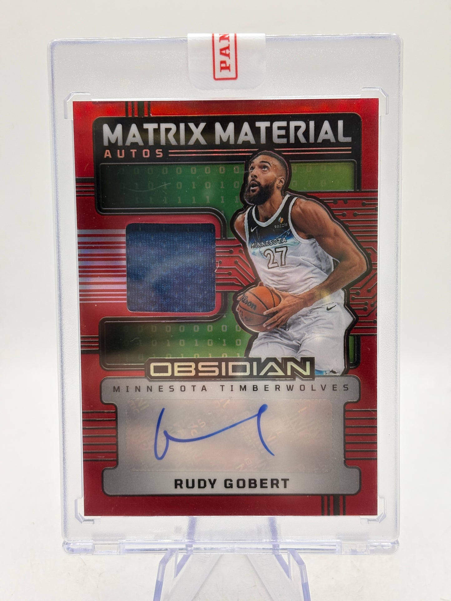 2024-25 Panini Obsidian Rudy Gobert Matrix Material Auto Red Game-Used Jersey