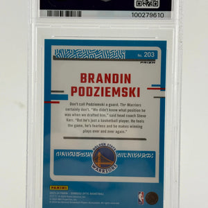 2023 Donruss Optic Brandin Podziemski Purple PSA 9 MINT FRENLY BRICKS - Open 7 Days