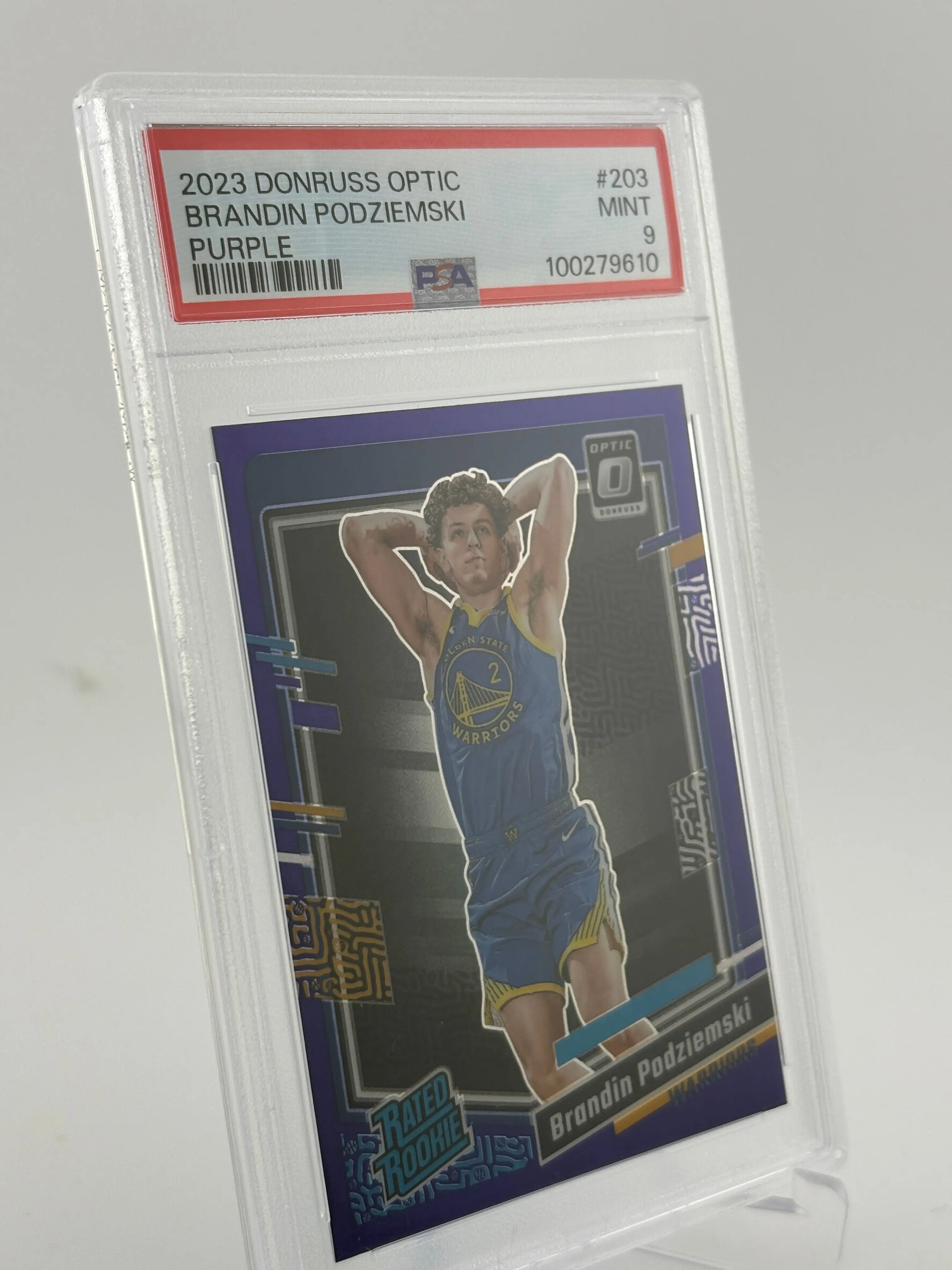 2023 Donruss Optic Brandin Podziemski Purple PSA 9 MINT FRENLY BRICKS - Open 7 Days