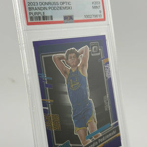 2023 Donruss Optic Brandin Podziemski Purple PSA 9 MINT FRENLY BRICKS - Open 7 Days