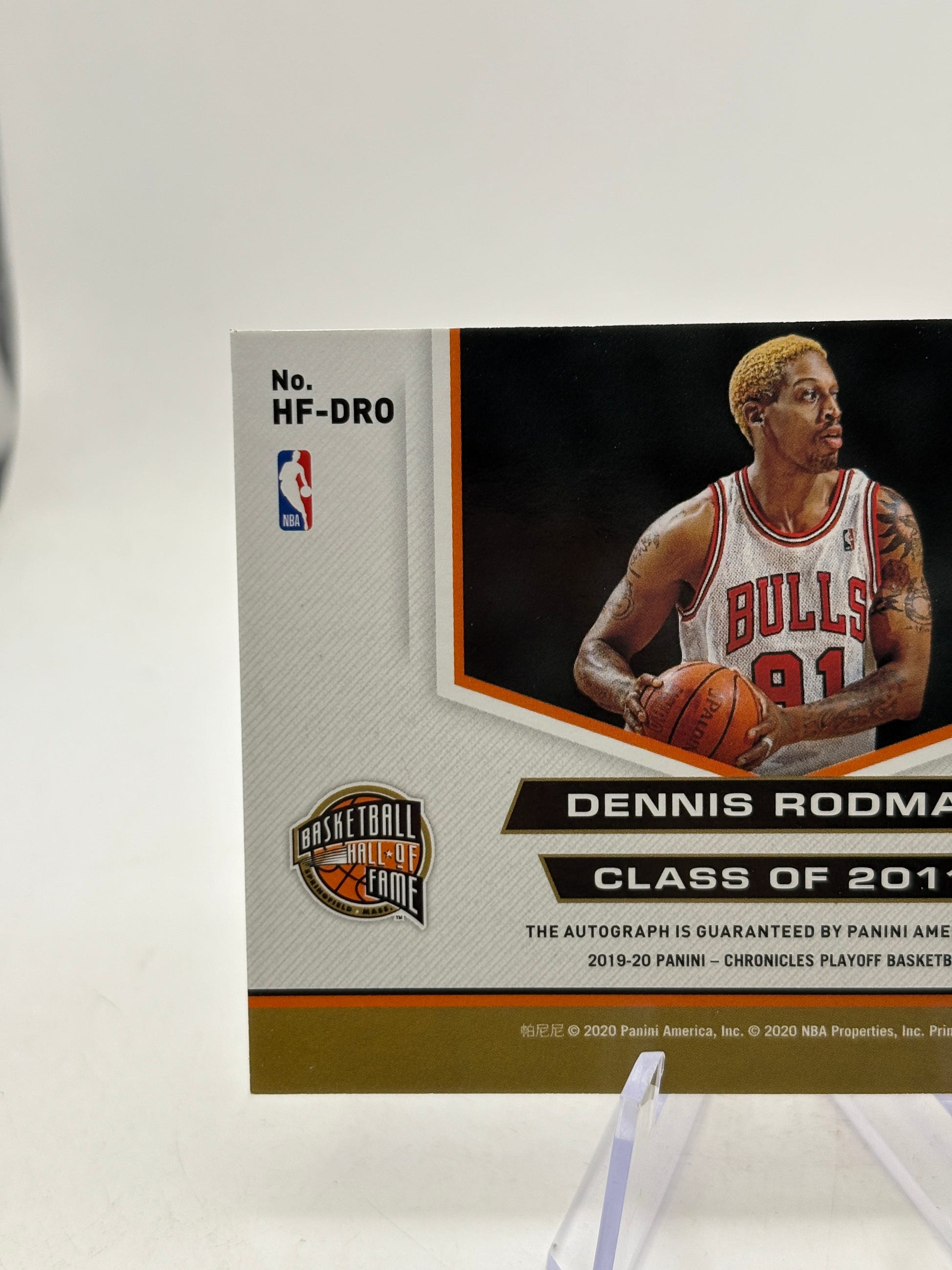 2019-20 Panini Chronicles Playoff Basketball HF-DRO Dennis Rodman Auto image 3