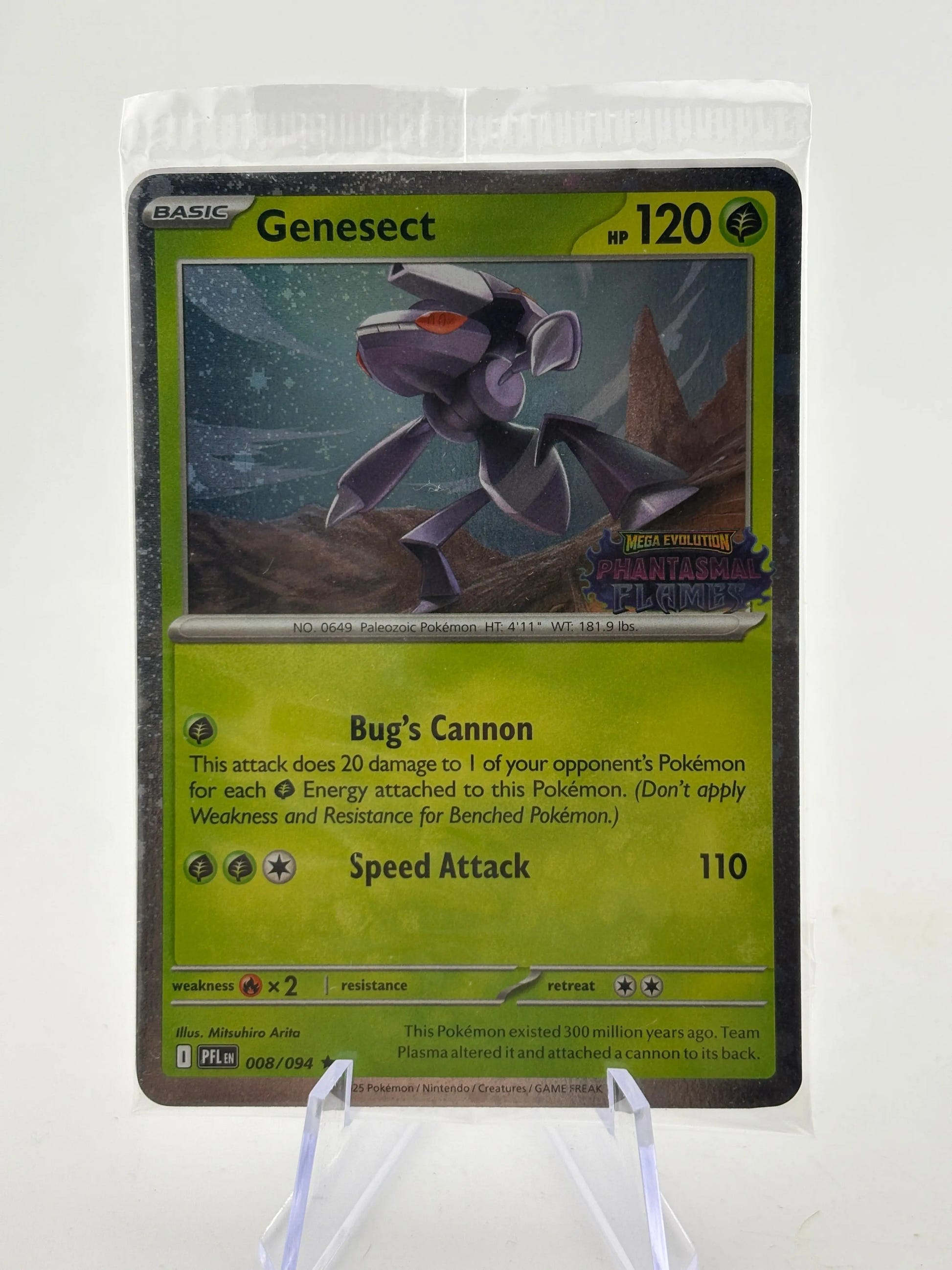 Pokémon TCG Phantasmal Flames - Genesect 008/094 Rare Stamped image 1