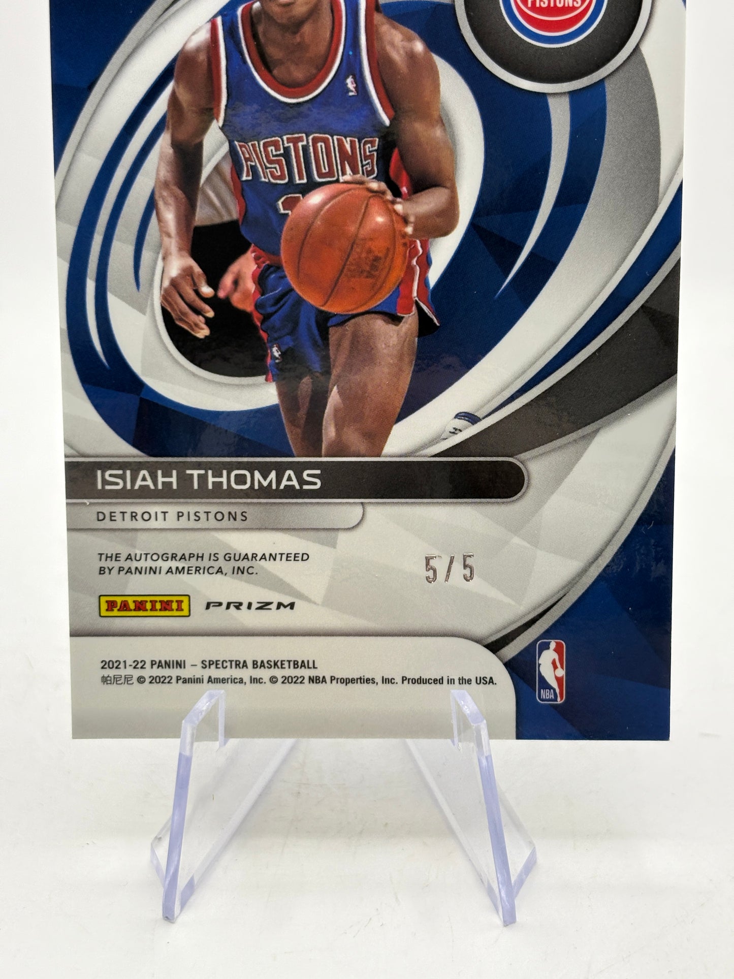 2021-22 Panini Spectra Basketball IA-IST Isiah Thomas Icons Auto 5/5