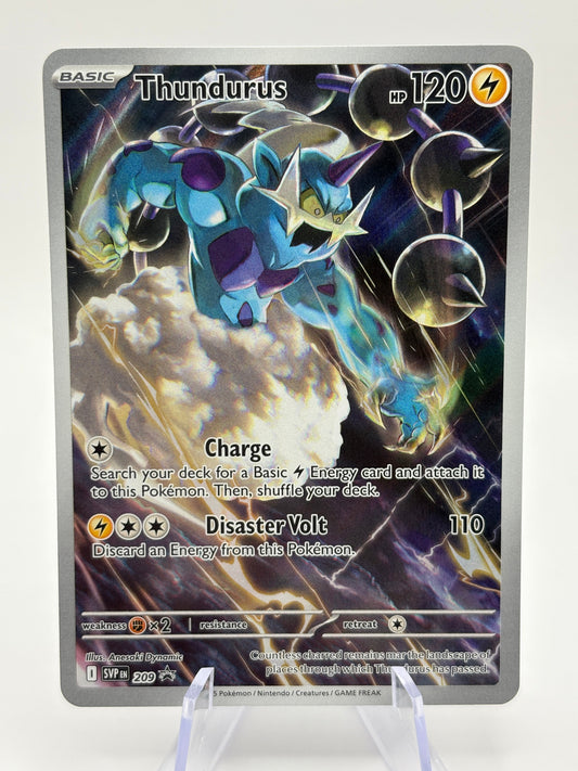 Pokemon TCG SVP Promos - Thundurus SVP 209 Black Star Illustration Promo NM FRENLY BRICKS - Open 7 Days