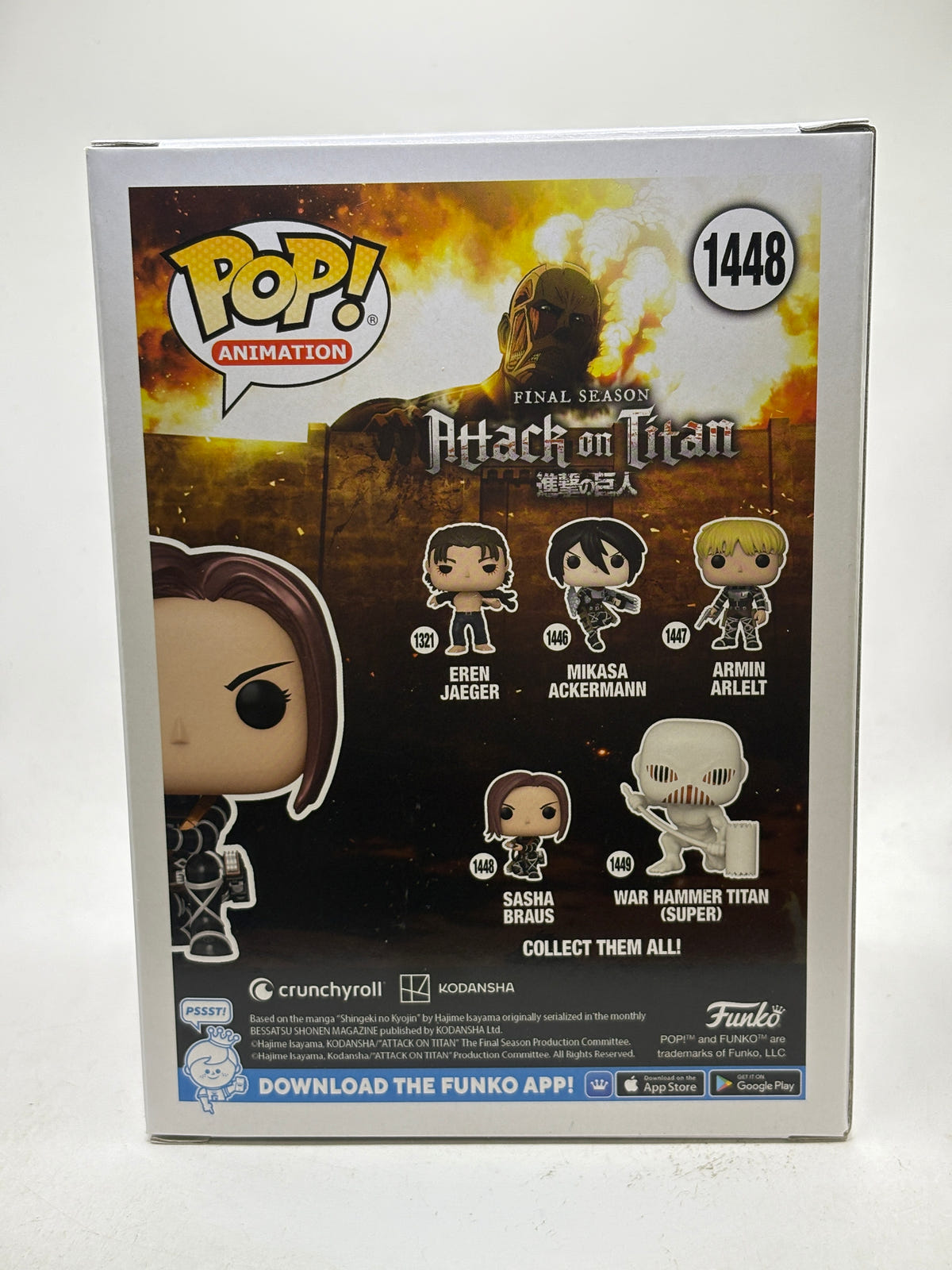 Funko POP! Animation Attack on Titan #1448 Sasha Braus Metallic Vinyl Figure image 3