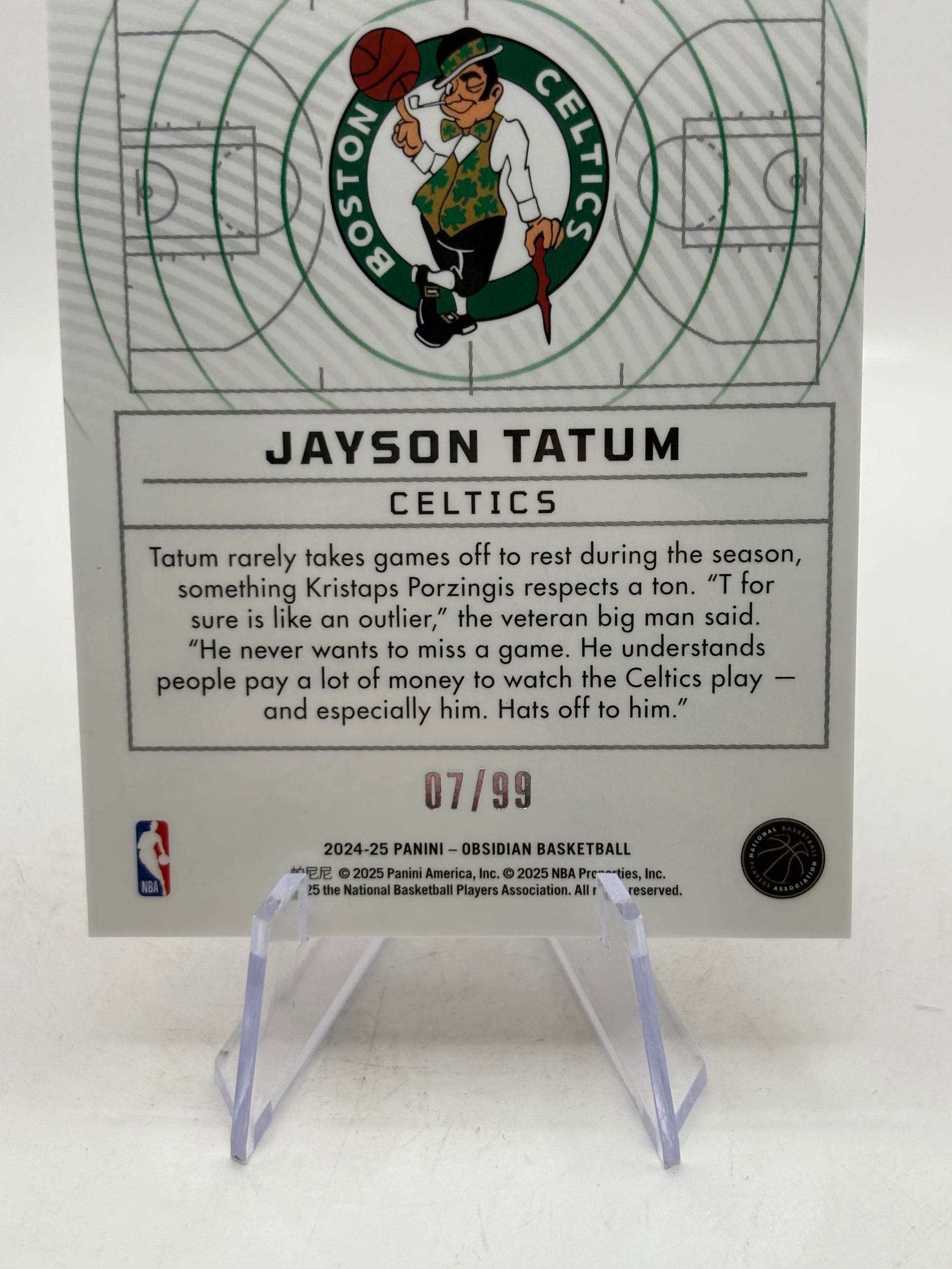 Jayson Tatum 2024-25 Panini Obsidian /99 Hotspot Orange Celtics #4 image 4