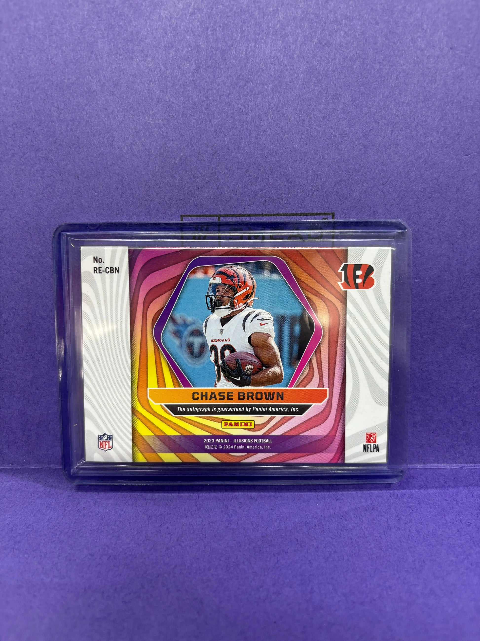 2023 Panini Illusions - Rookie Endorsements #RE-CBN Chase Brown /334 (AU, RC) FRENLY BRICKS - Open 7 Days