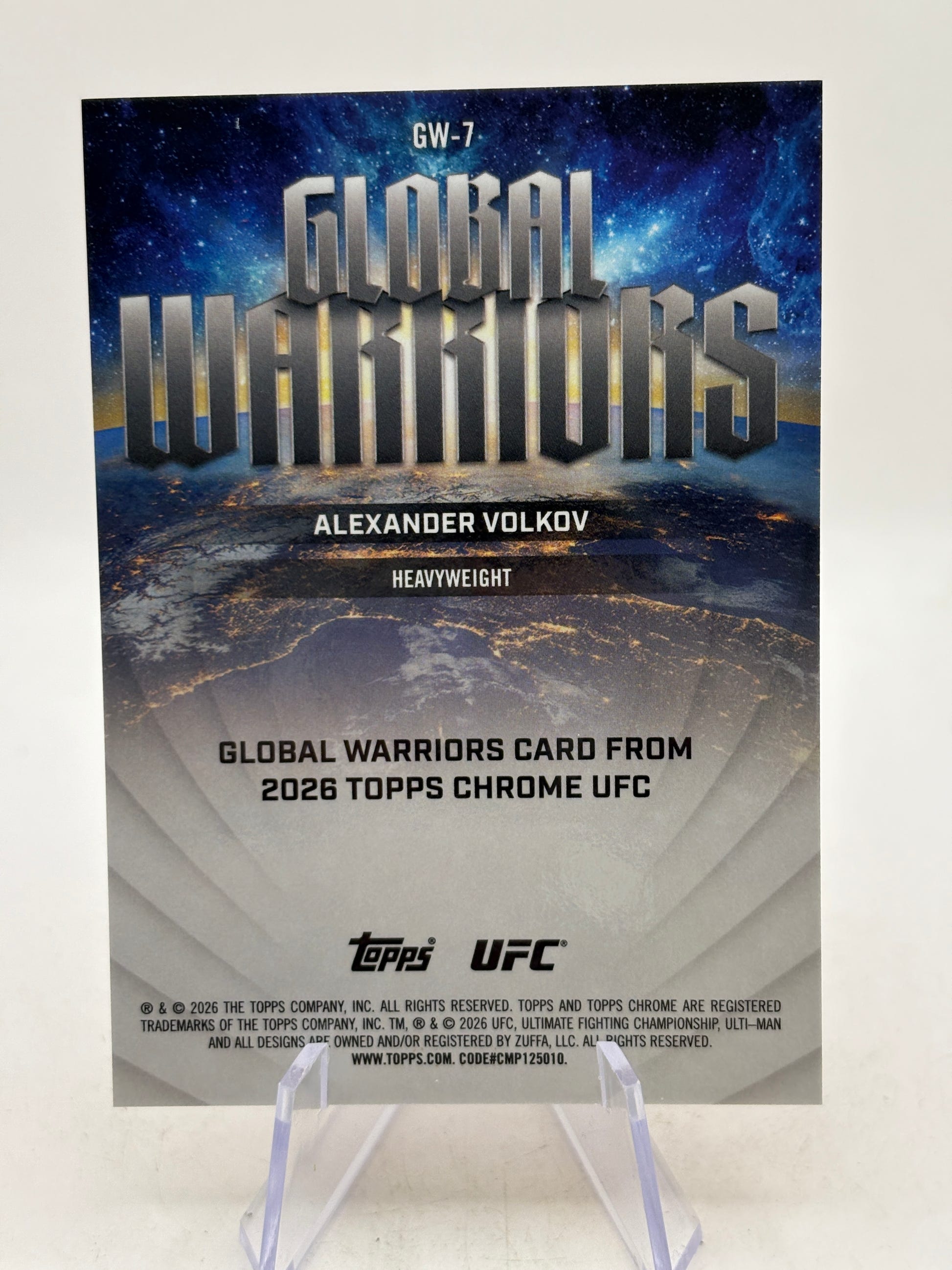 Topps Chrome 2026 UFC - GW-7 Global Warriors Alexander Volkov Oranger /25 image 2