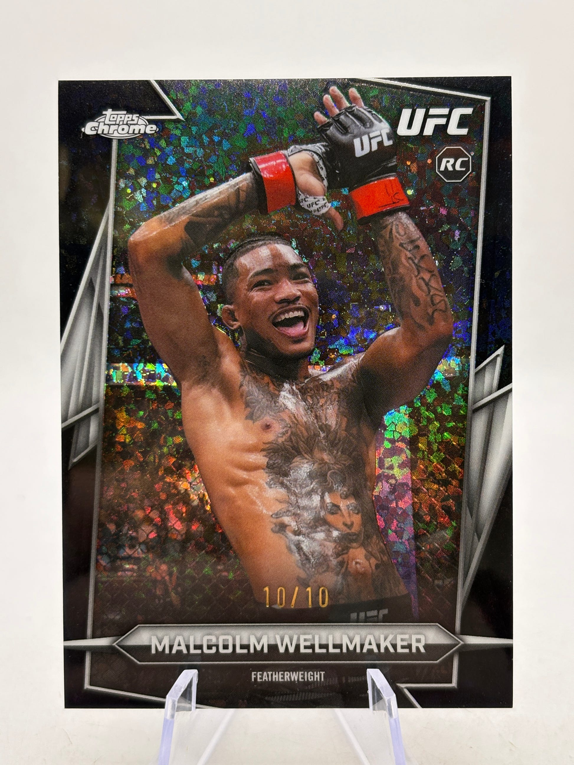 Topps Chrome 2026 UFC Malcom Wellmaker 10/10 Black Shimmer image 1