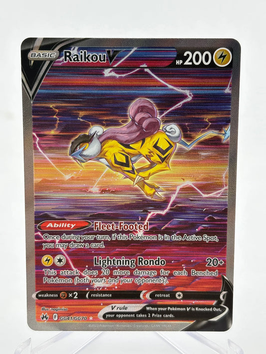 Pokémon TCG Crown Zenith - Galarian Gallery Raikou v GG41/GG70 NM FRENLY BRICKS - Open 7 Days