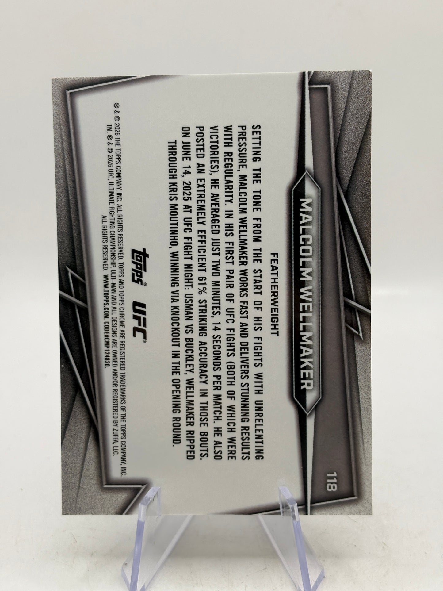 Topps Chrome 2026 UFC Malcom Wellmaker 10/10 Black Shimmer