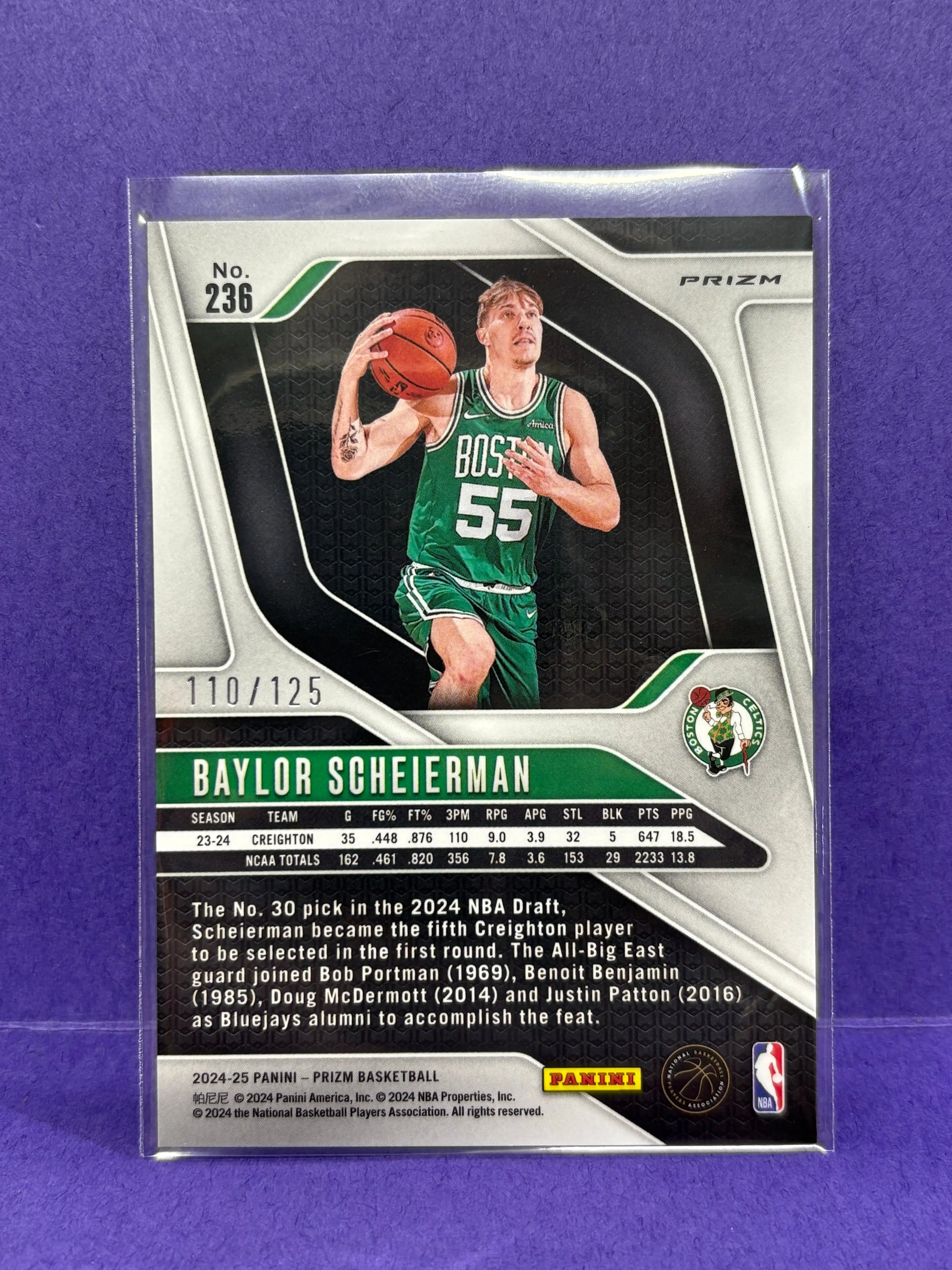 2024-25 Panini Prizm Baylor Scheierman #236 RC Rookie Fast Break Orange /125 FRENLY BRICKS - Open 7 Days