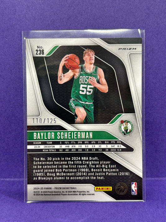 2024-25 Panini Prizm Baylor Scheierman #236 RC Rookie Fast Break Orange /125 FRENLY BRICKS - Open 7 Days